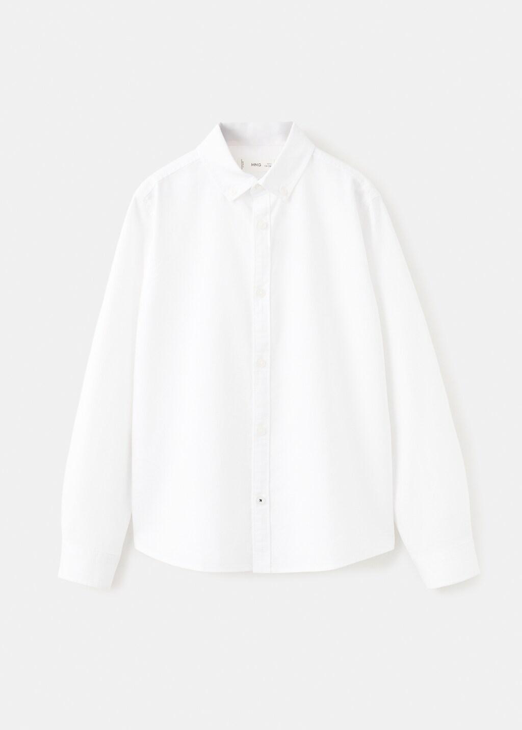 White Oxford Cotton Shirt, Kids Boys, White, large image number 4