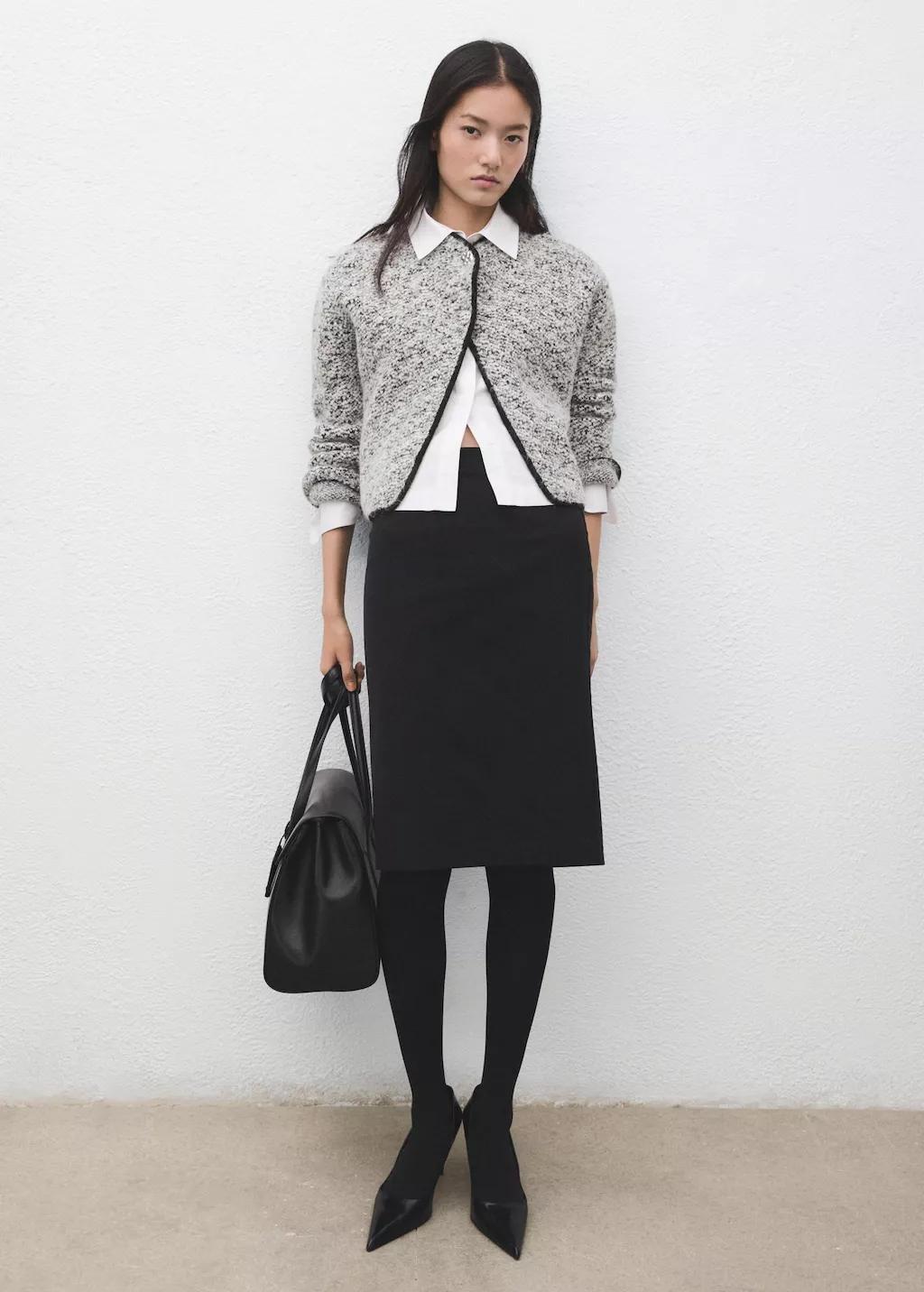 Black Flecked Cotton-Blend Jacket, 0201_99, large image number 0