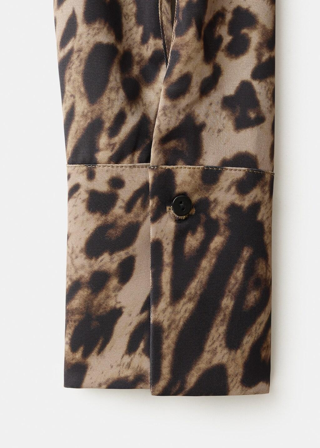 BLACK Animal-print blouse with scarf, Black, large image number 5