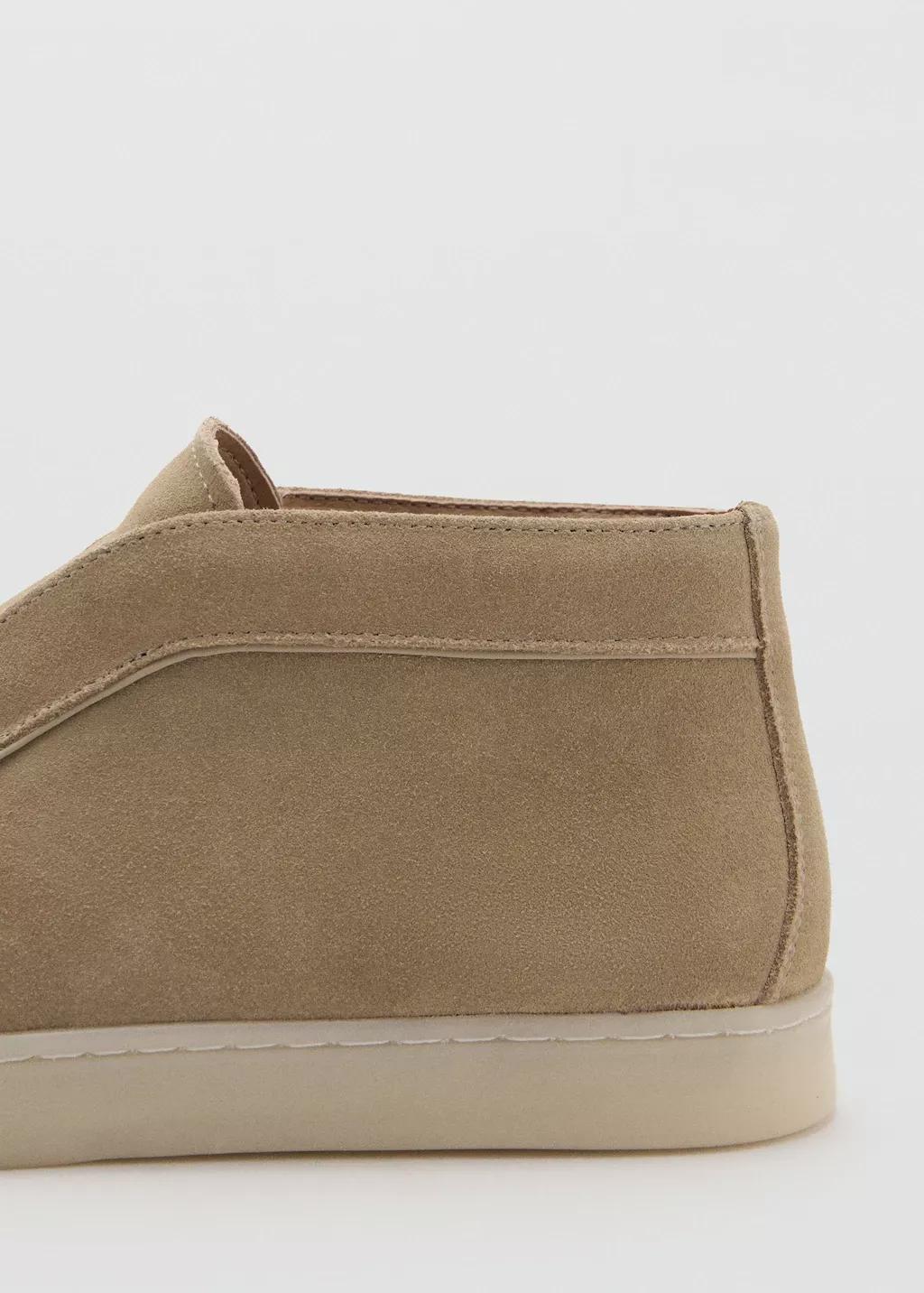 Brown Suede Leather Ankle Boots, Light Pastel Brown, large image number 1