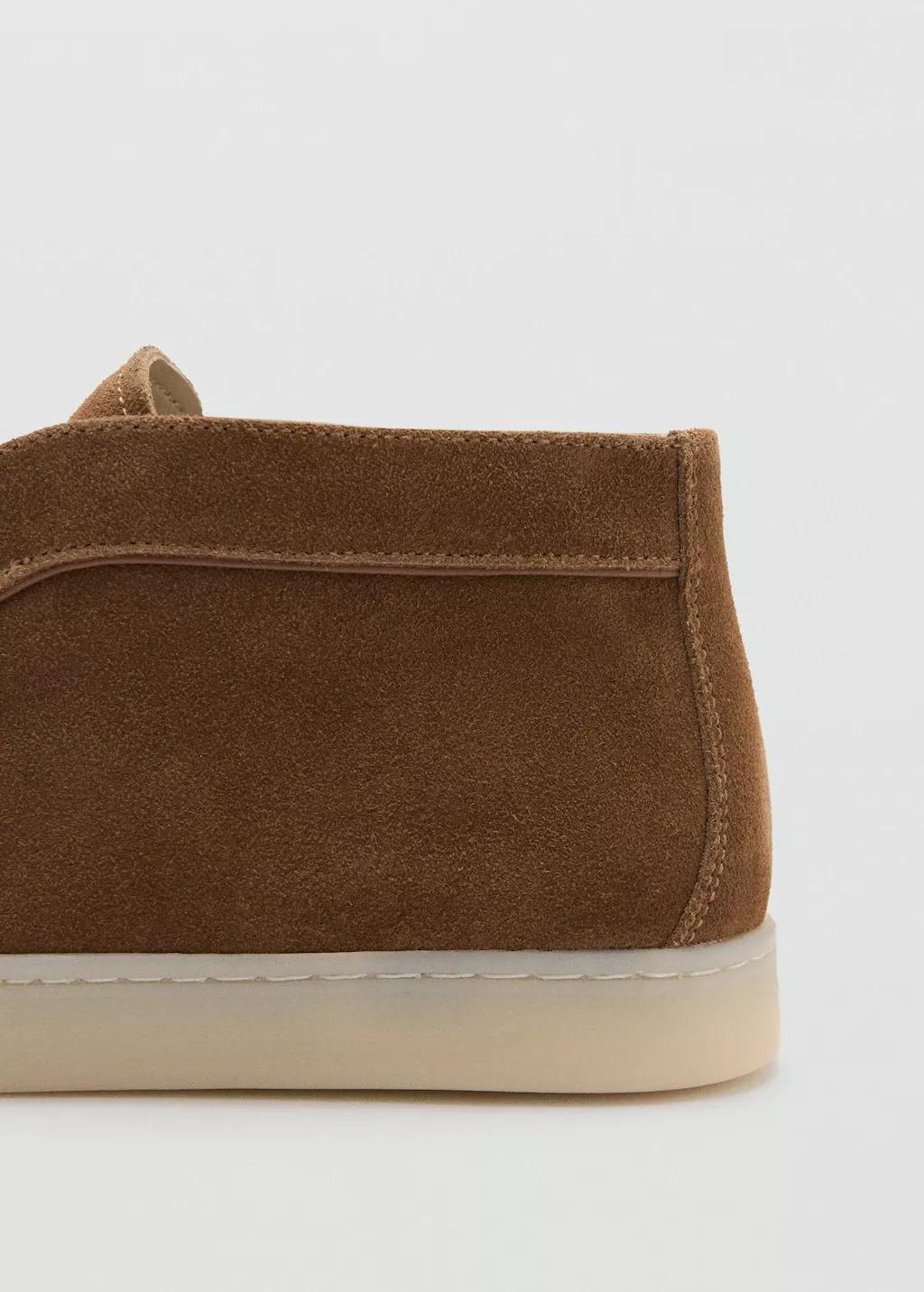 Brown Suede Leather Ankle Boots, Brown, large image number 1