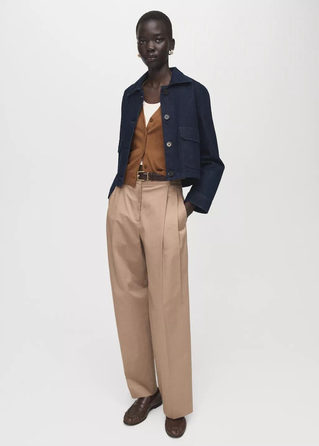 Brown V-Neck Knitted Cardigan, Medium Brown, large image number 0