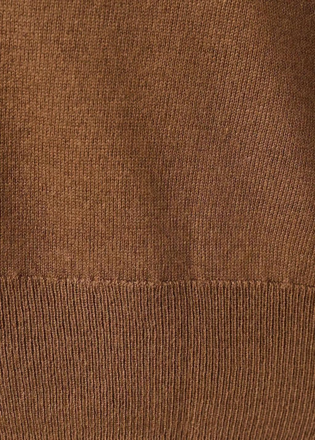 Brown V-Neck Knitted Cardigan, Medium Brown, large image number 4