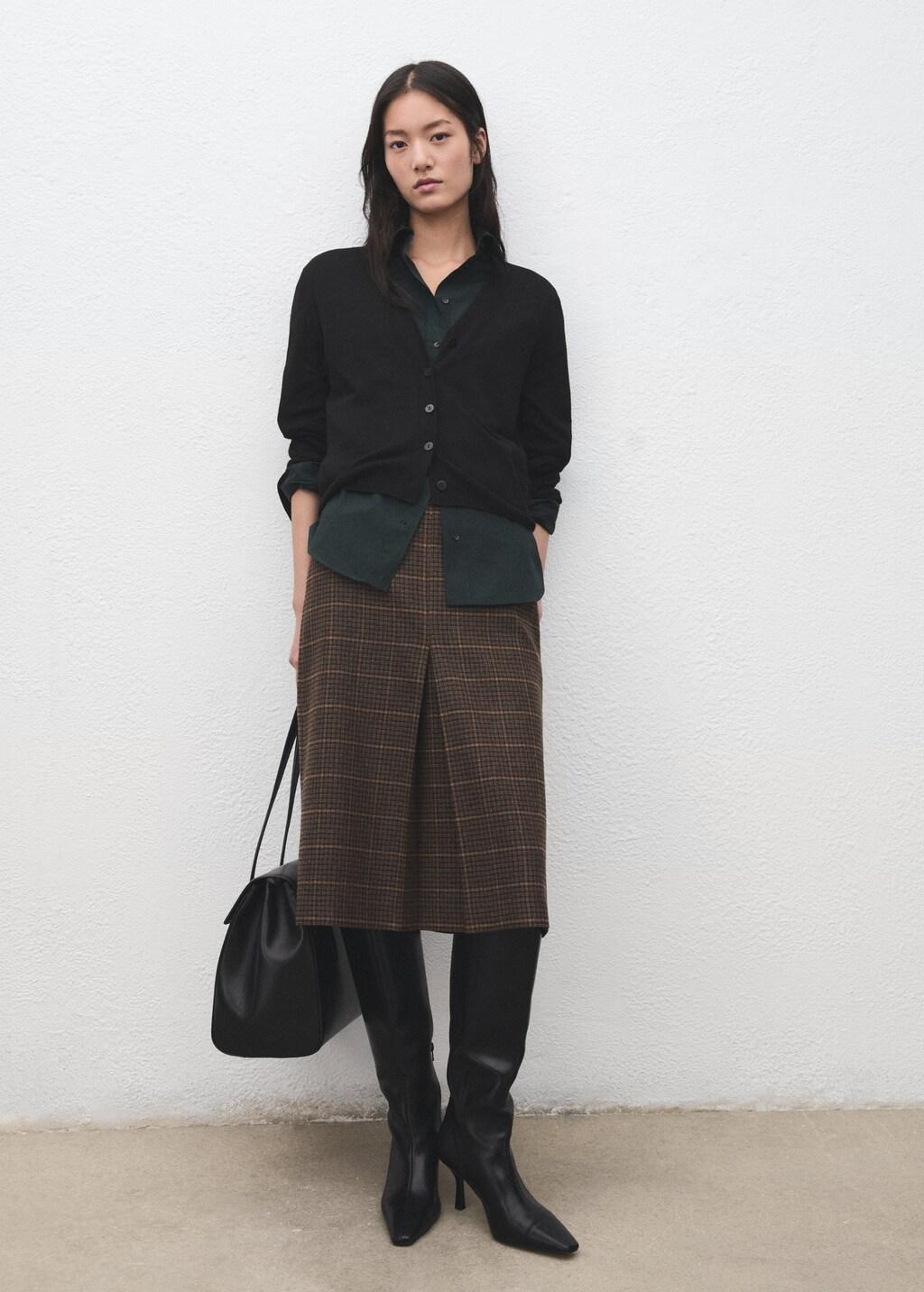 Black V-Neck Knitted Cardigan, 0201_99, large image number 0