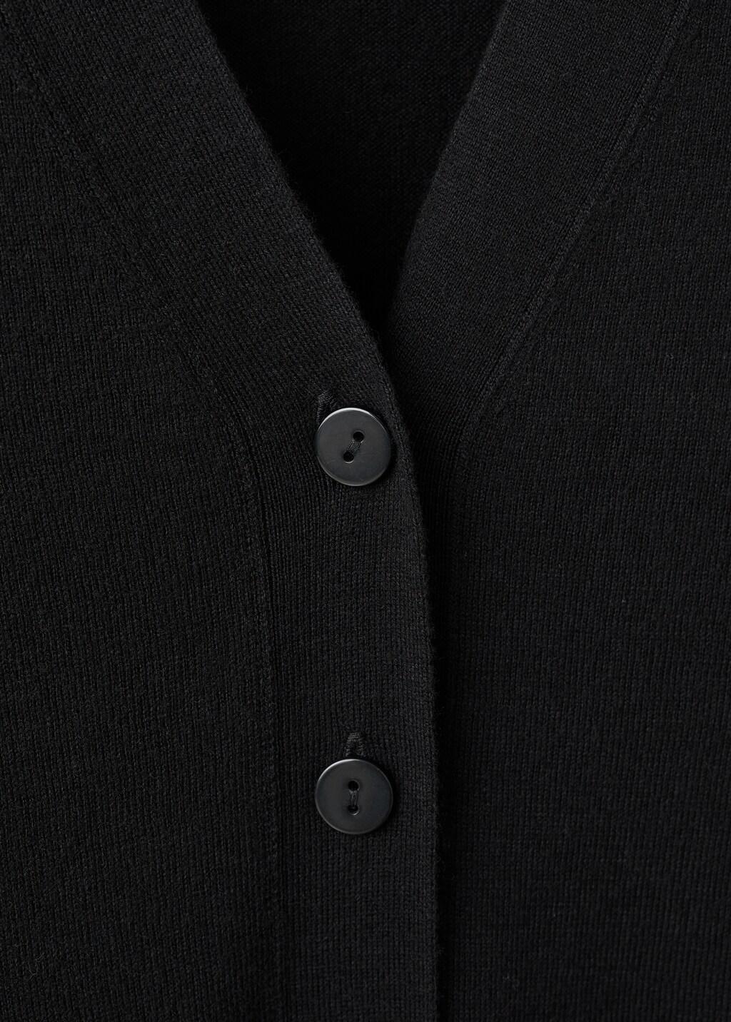 Black V-Neck Knitted Cardigan, 0201_99, large image number 1