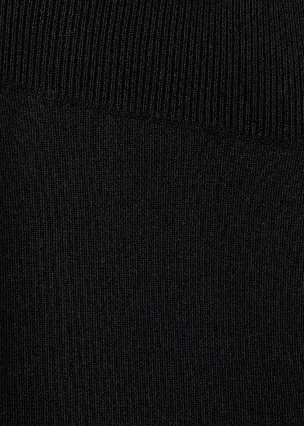 Black Side Slit Knit Trousers, Black, large image number 3