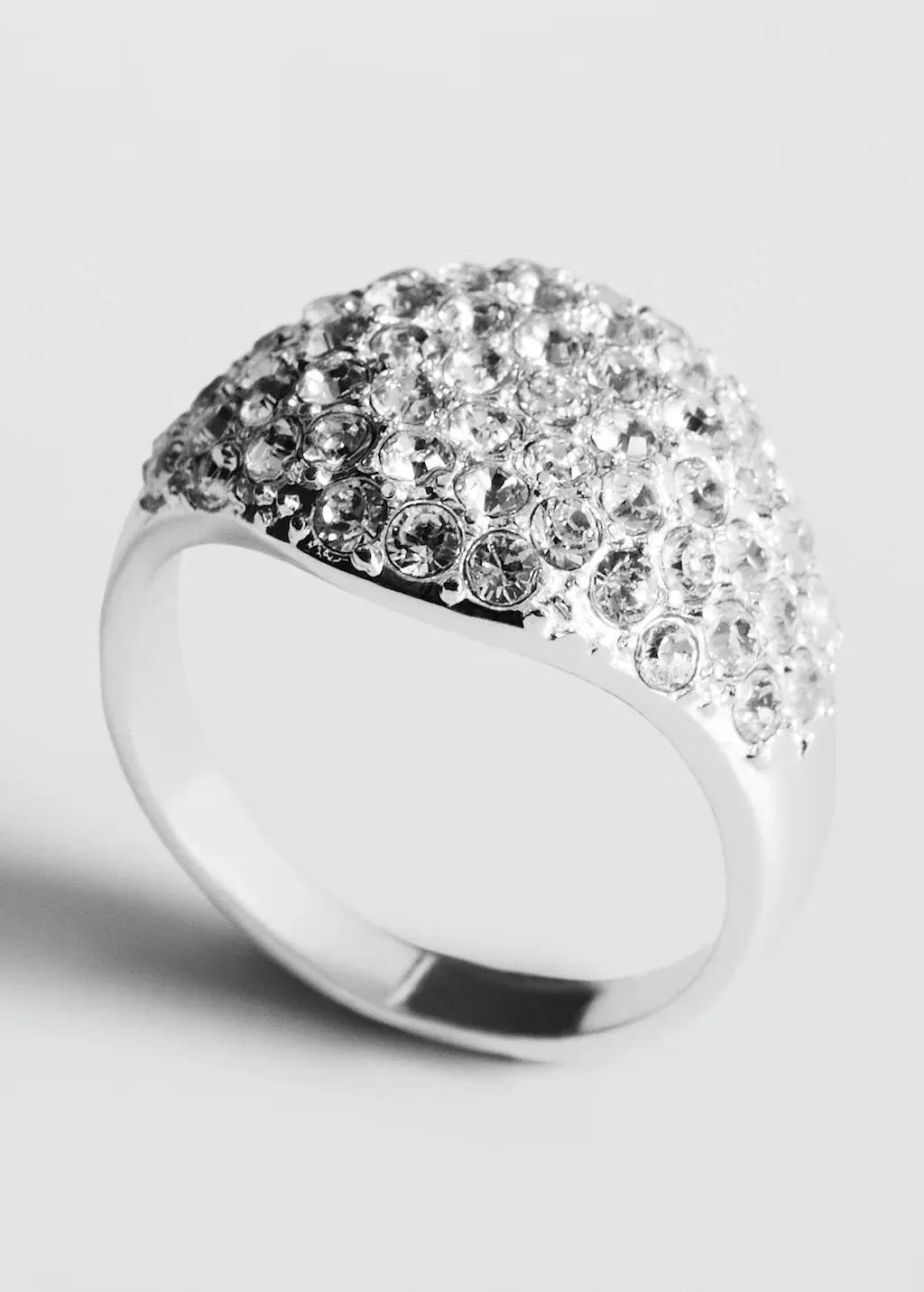 Silver Crystal Ring, 0201_PL, large image number 0