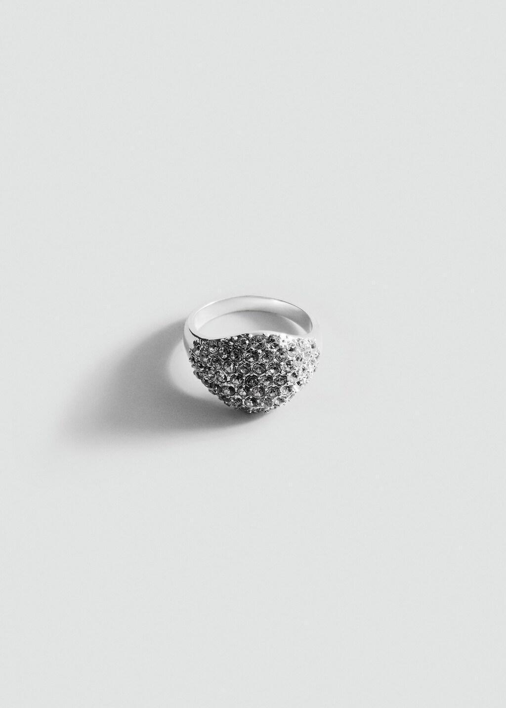 Silver Crystal Ring, 0201_PL, large image number 2