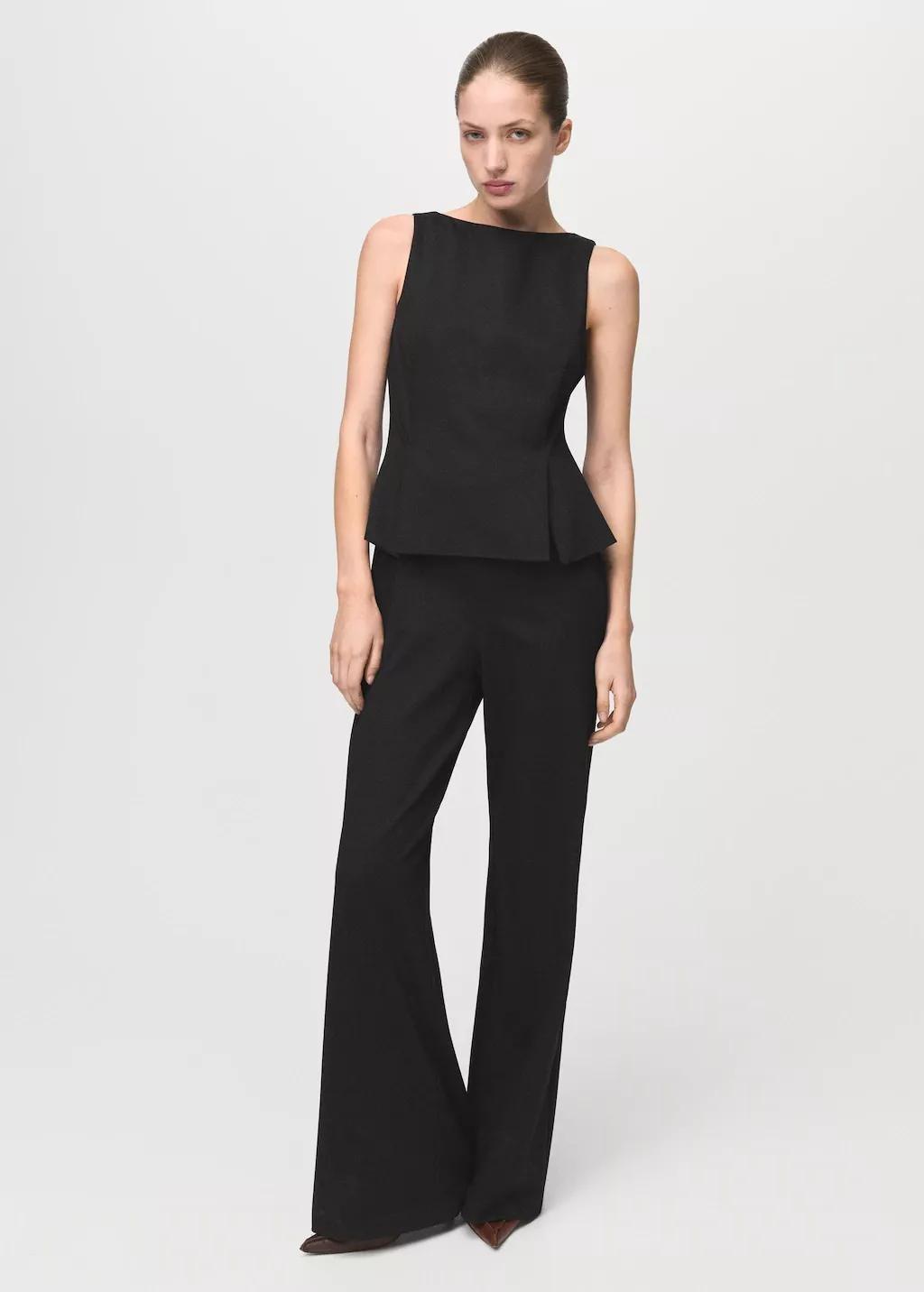 Brown Peplum-Style Jumpsuit, 0201_30, medium