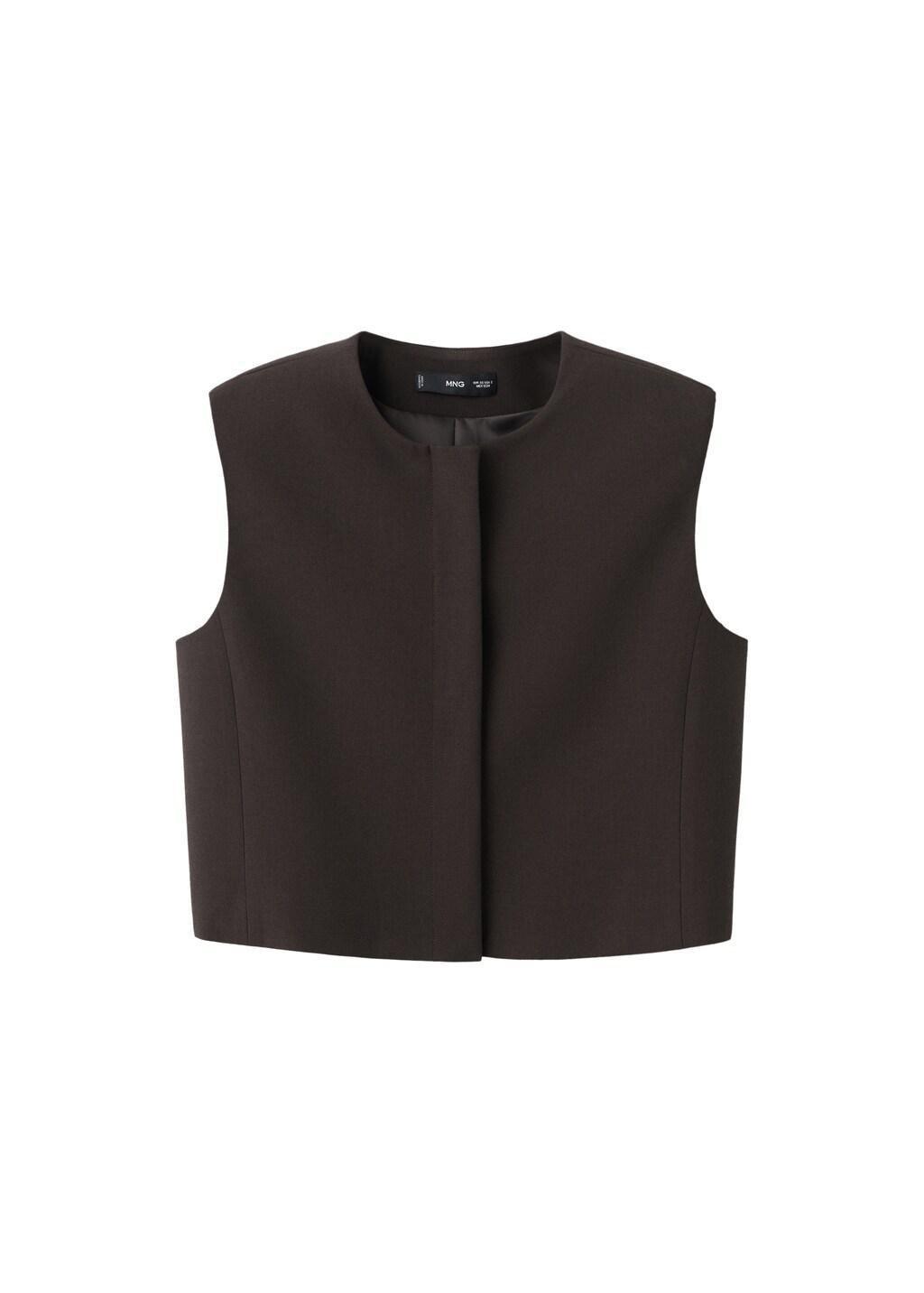 Grey Wool-Blend Crop Top, Grey, large image number 6