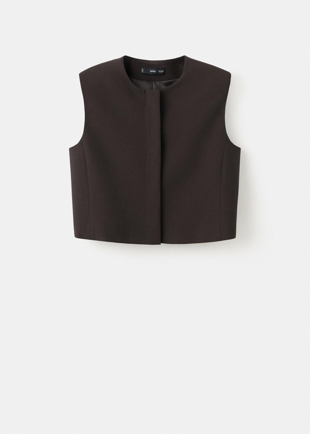 Grey Wool-Blend Crop Top, Grey, large image number 7