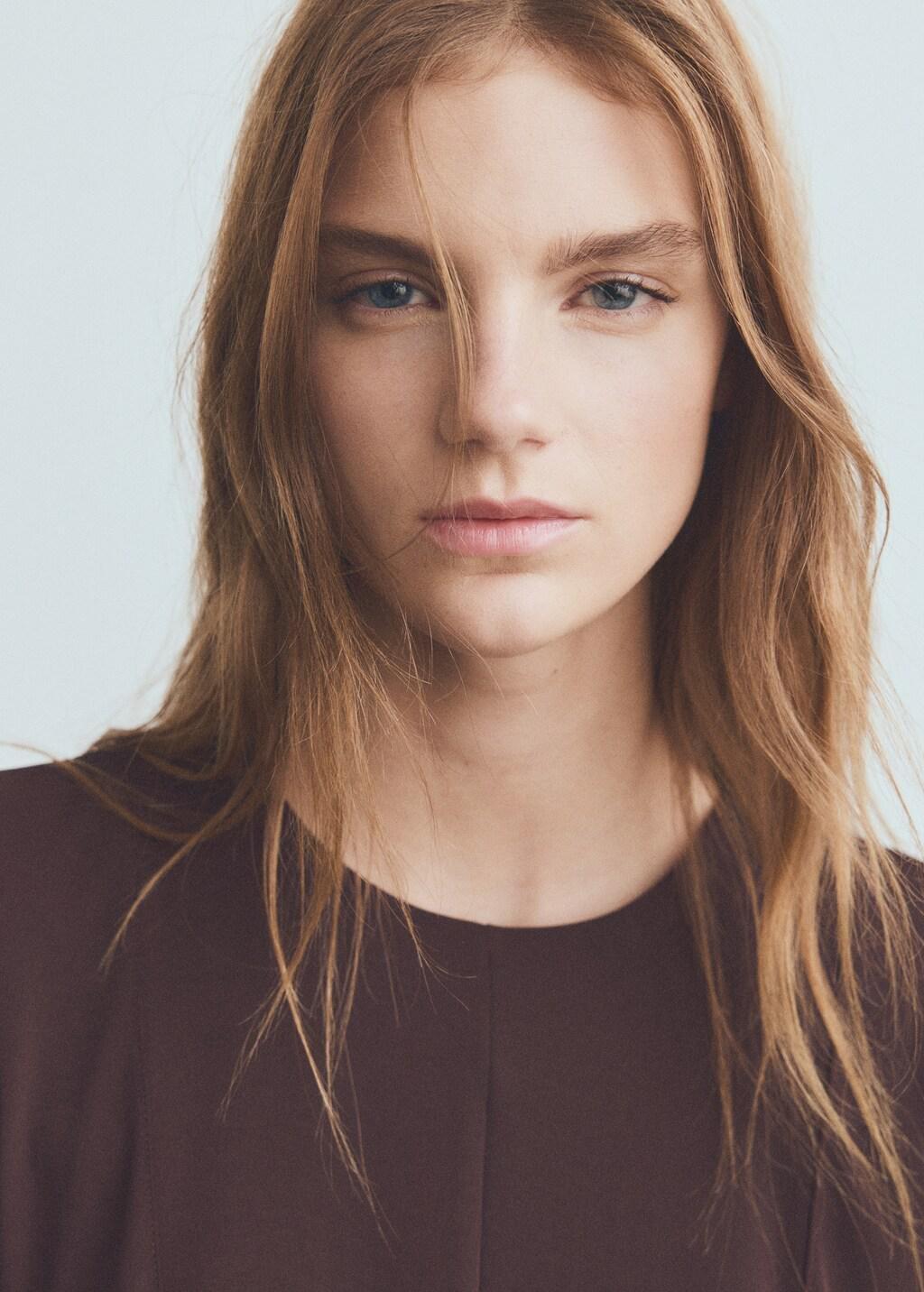 Brown A-Line Dress With Godets, 0201_32, large image number 4