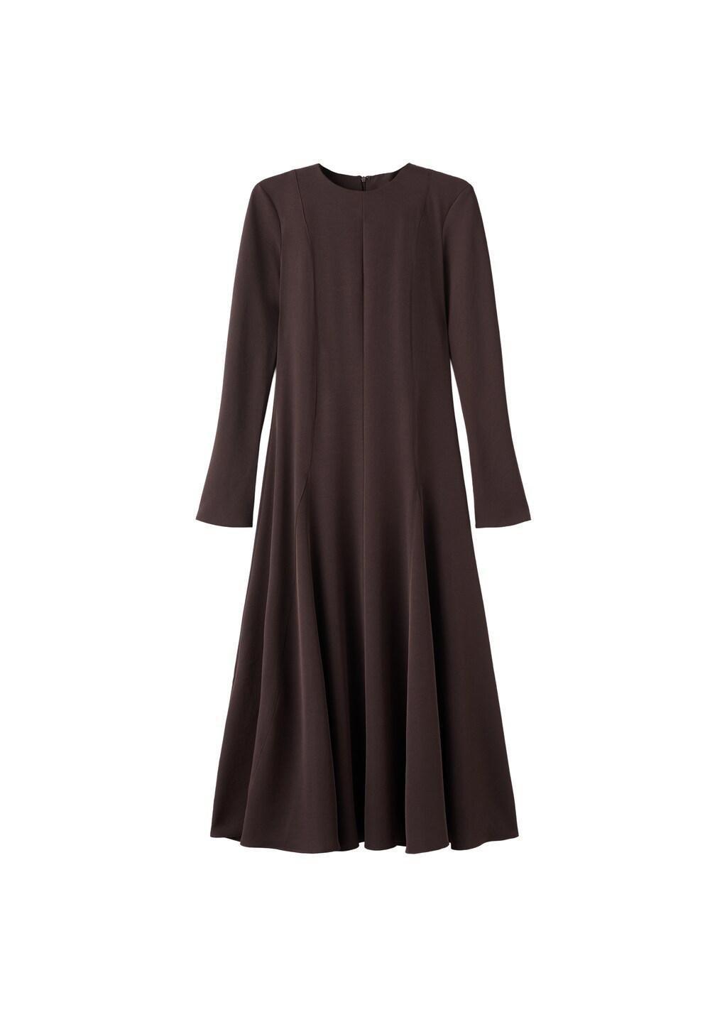 Brown A-Line Dress With Godets, 0201_32, large image number 7