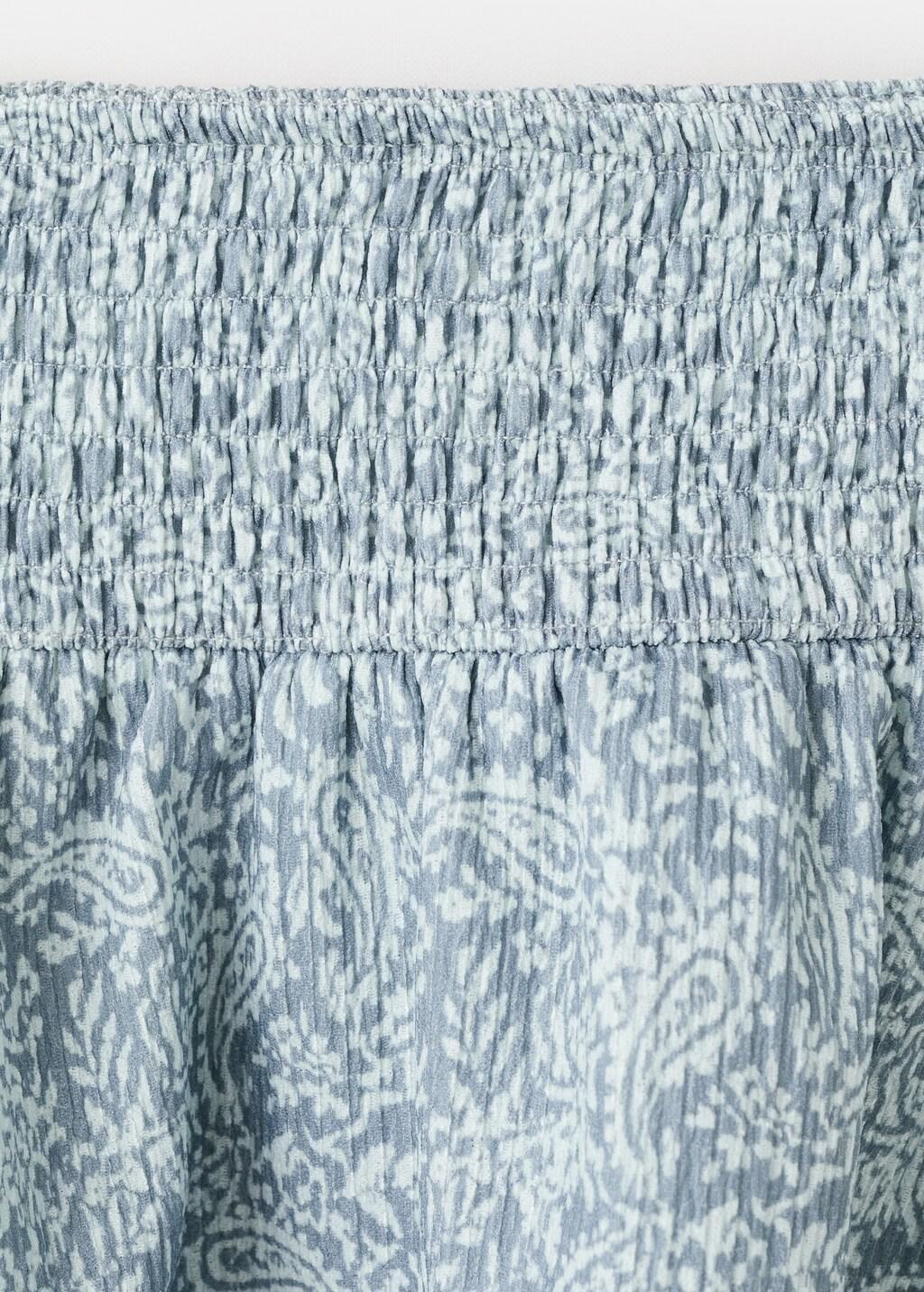 Blue Printed Ruffle Skirt, Kids Girls, Medium Blue, large image number 0