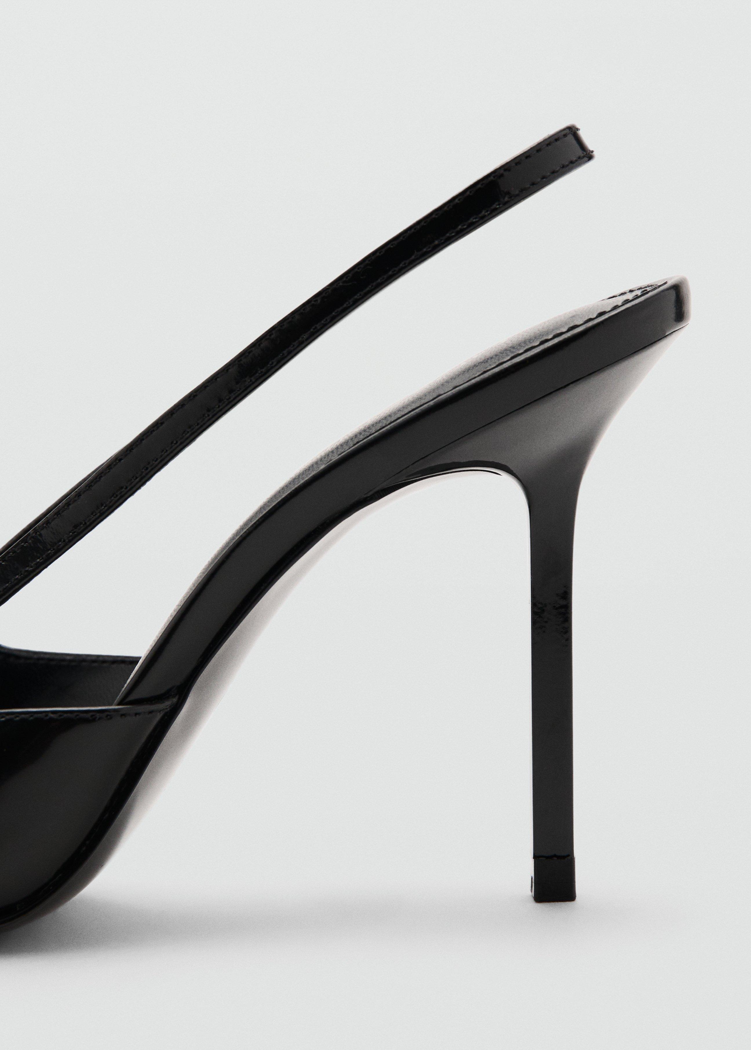 Black Leather High-Heeled Shoes With Metal Toe Cap, Black, large image number 4
