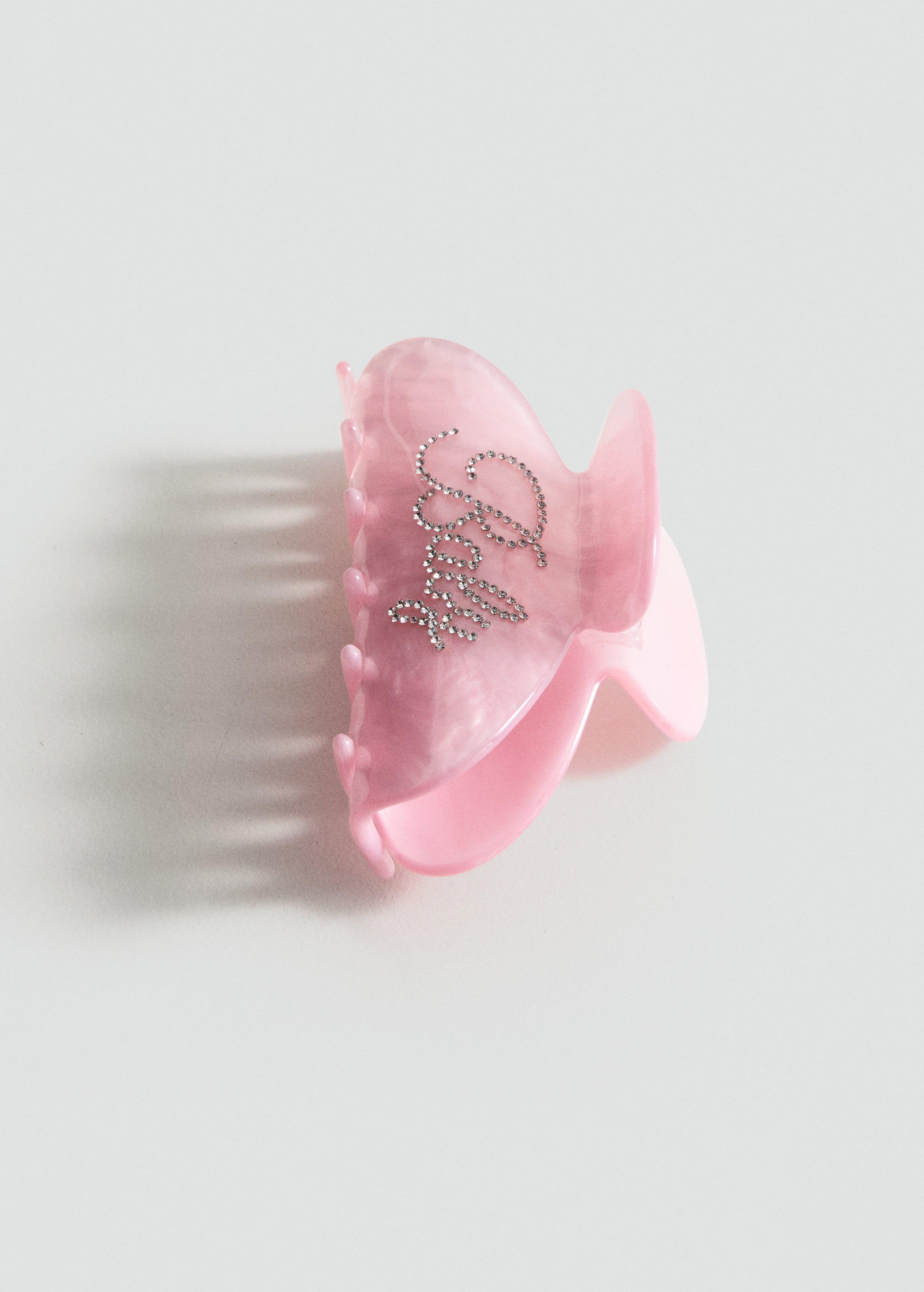 Pink Pearlescent-Effect Hair Clip With Crystals, Pink, large image number 2