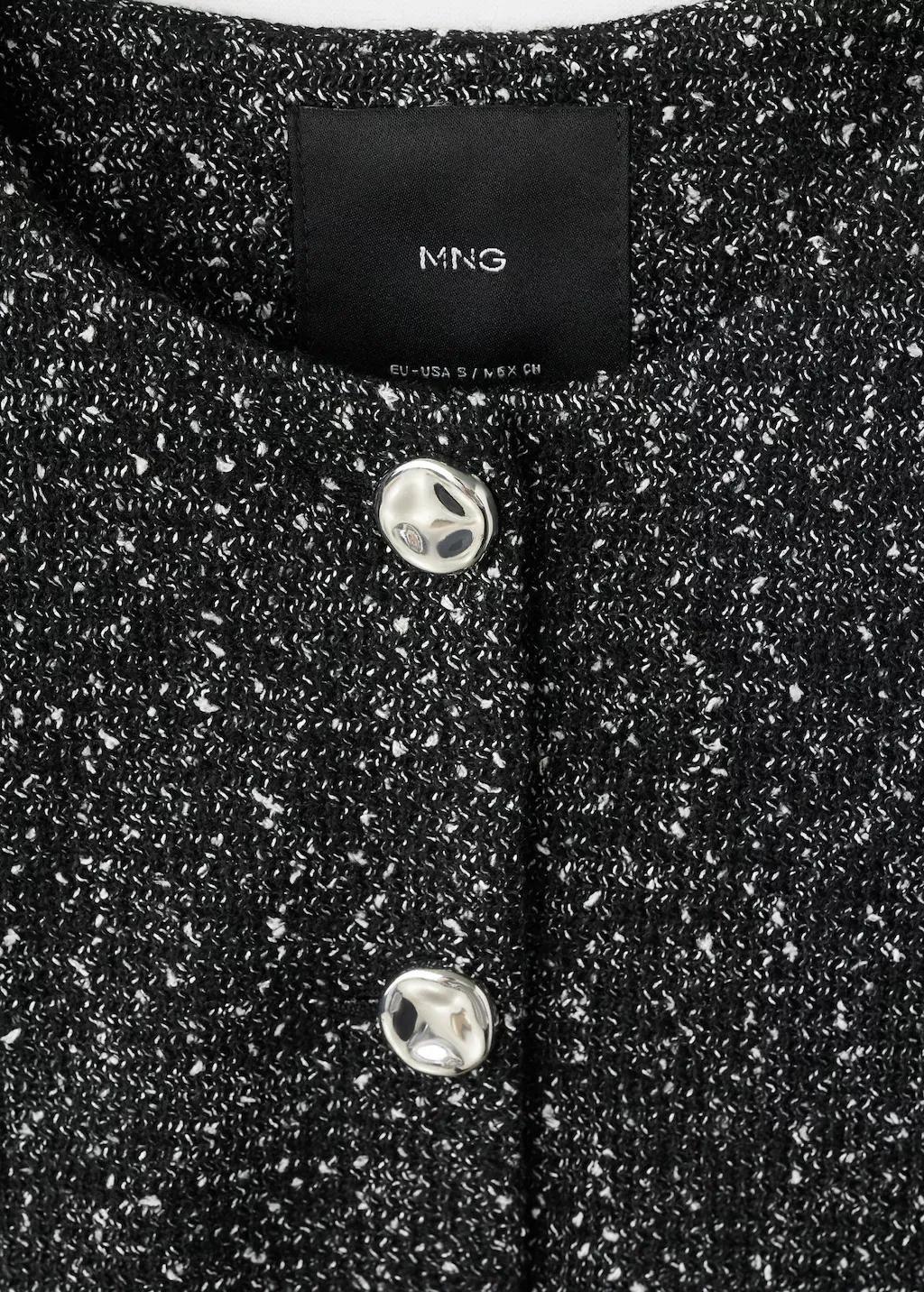 Black Flecked Cotton-Blend Jacket, Black, large image number 1