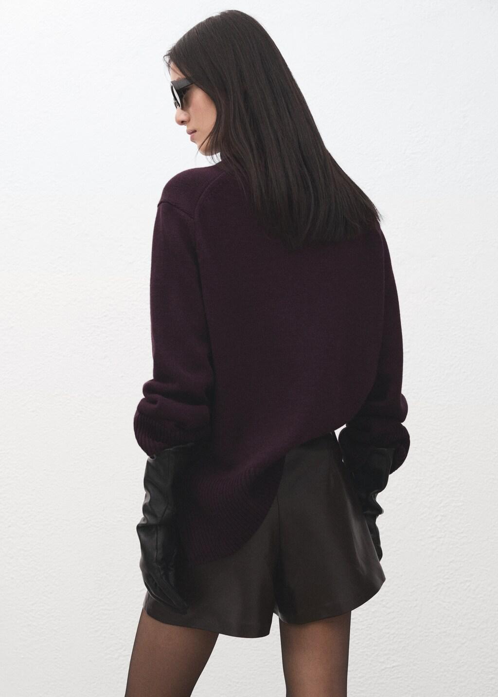 Brown Faux-Leather Culottes, 0201_32, large image number 2