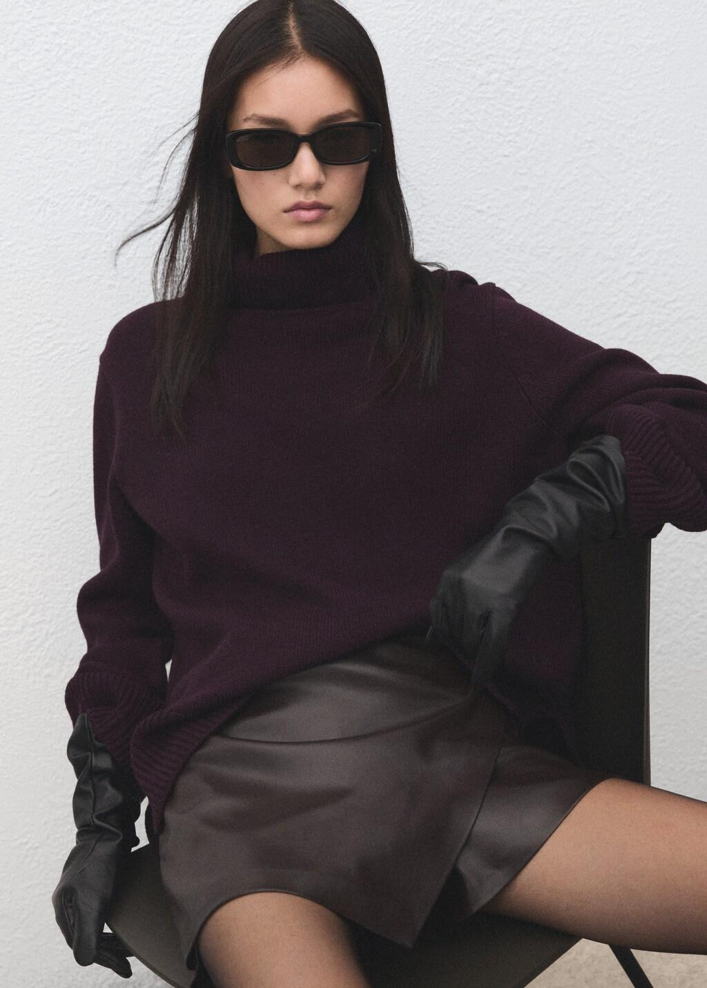 Brown Faux-Leather Culottes, 0201_32, large image number 3