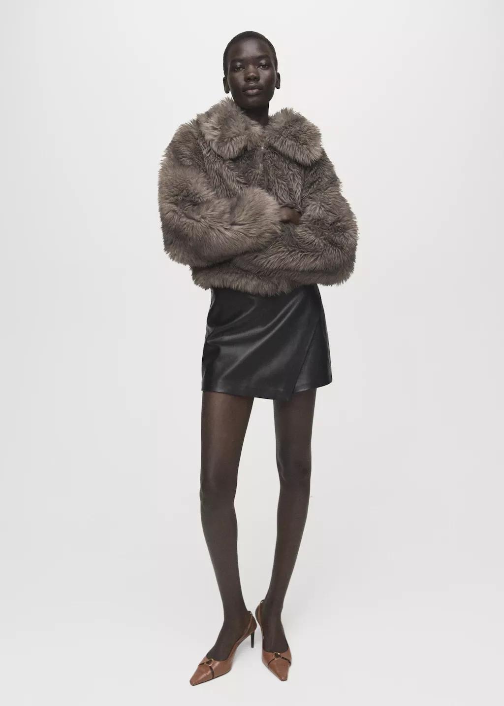 Black Faux-Leather Culottes, 0201_99, large image number 0