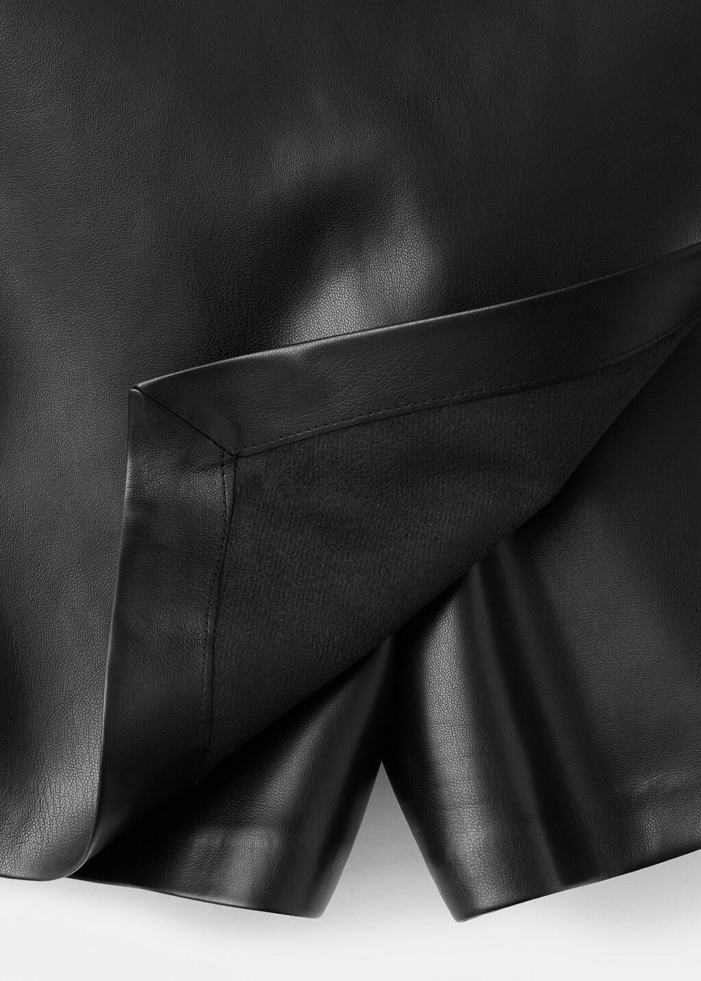 Black Faux-Leather Culottes, 0201_99, large image number 5