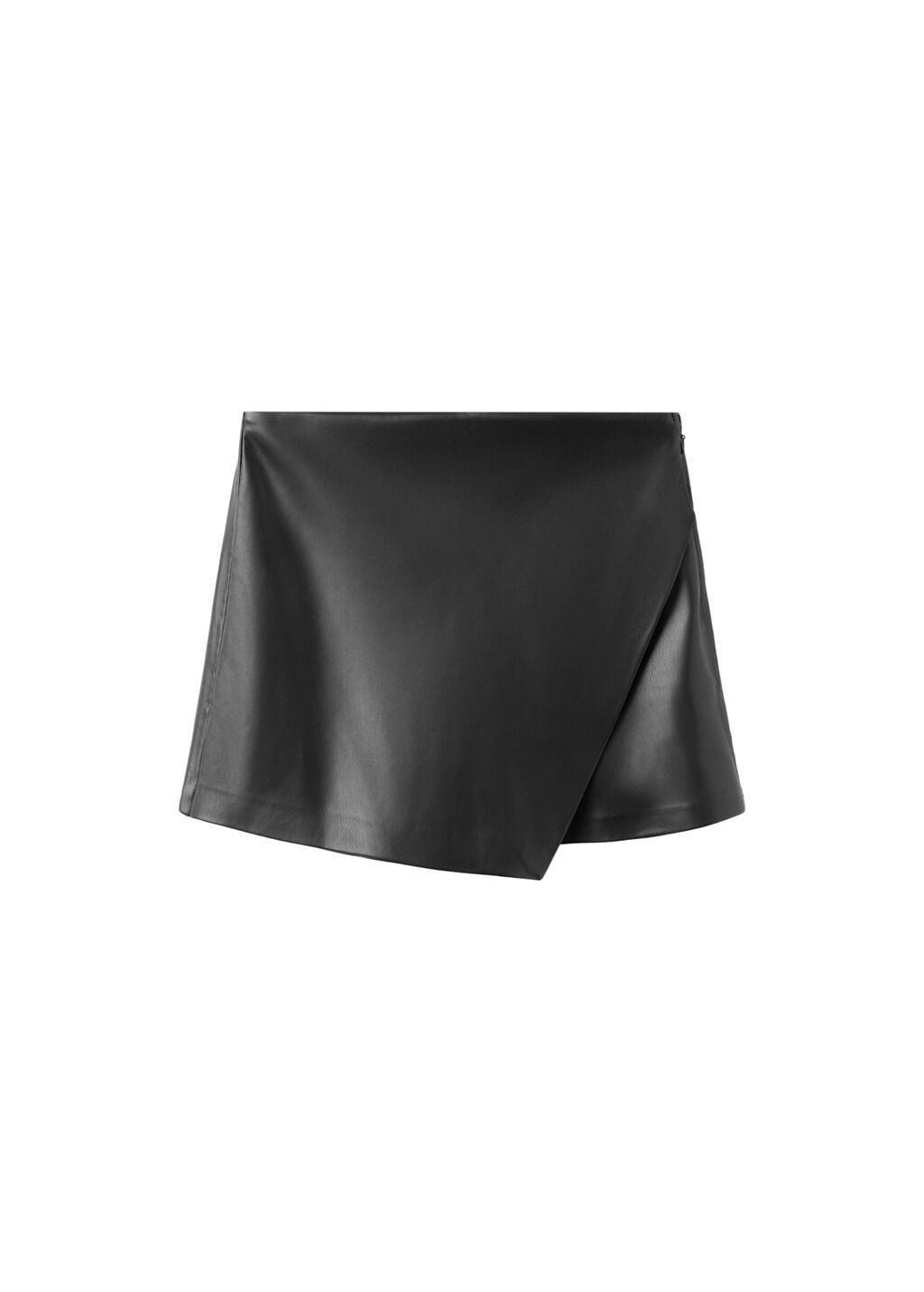 Black Faux-Leather Culottes, 0201_99, large image number 7