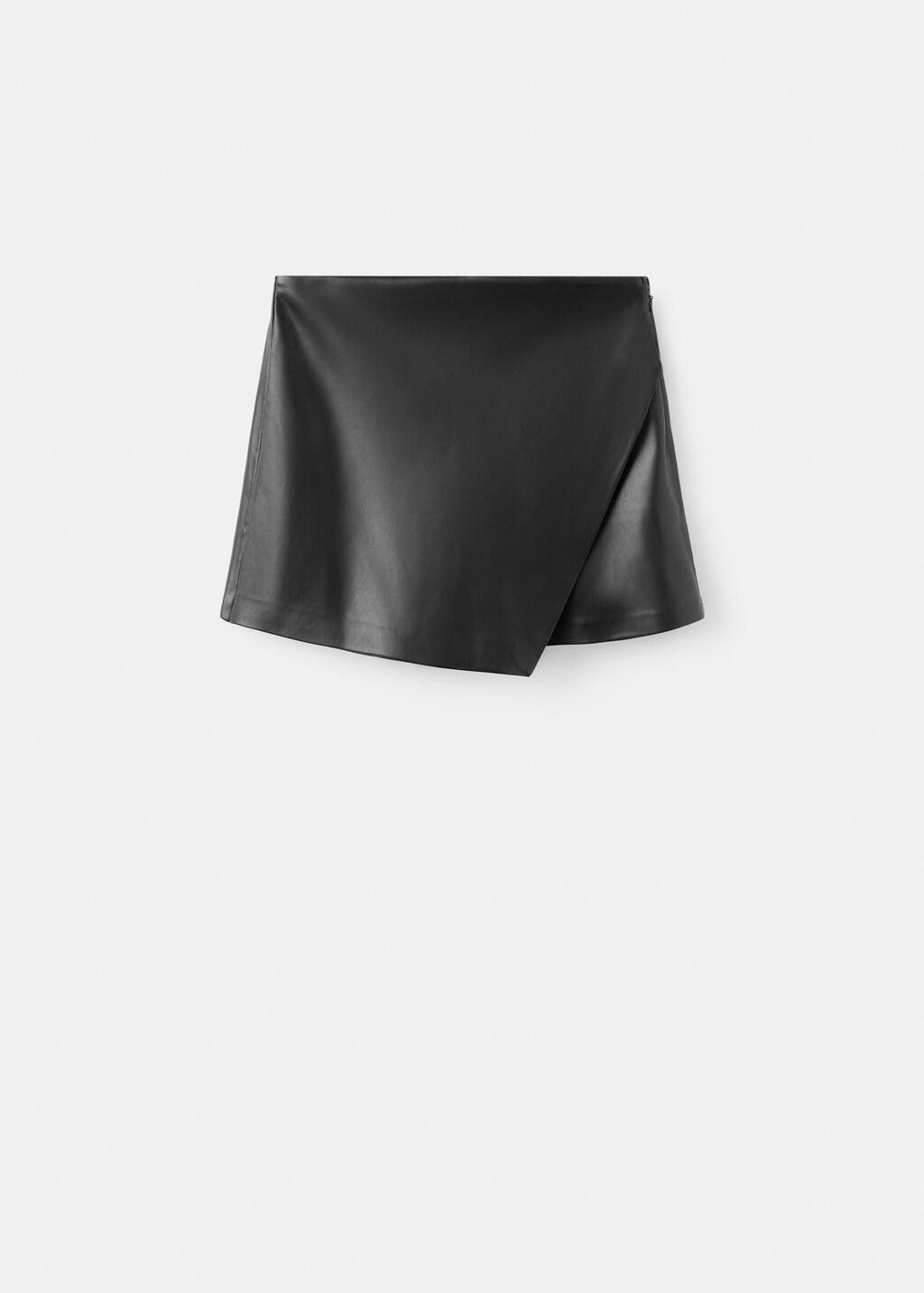 Black Faux-Leather Culottes, 0201_99, large image number 8