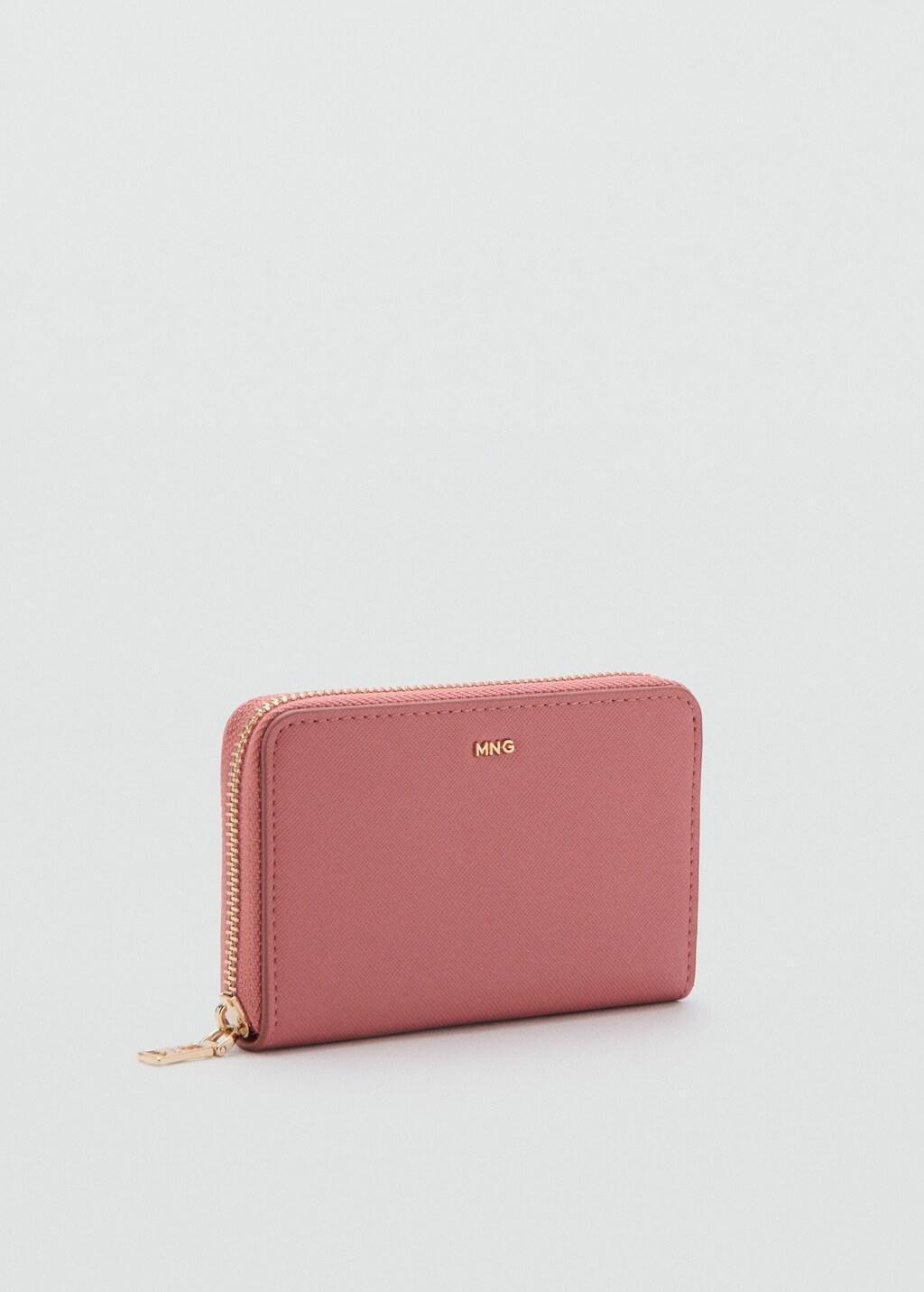 Pink Saffiano-Effect Wallet, Pink, large image number 0