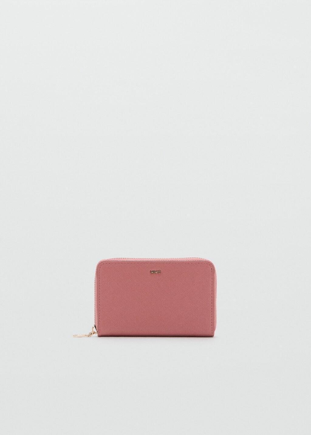 Pink Saffiano-Effect Wallet, Pink, large image number 3
