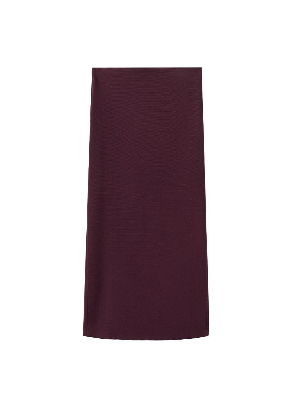 Red Knit Pencil Skirt, Dark Red, large image number 6