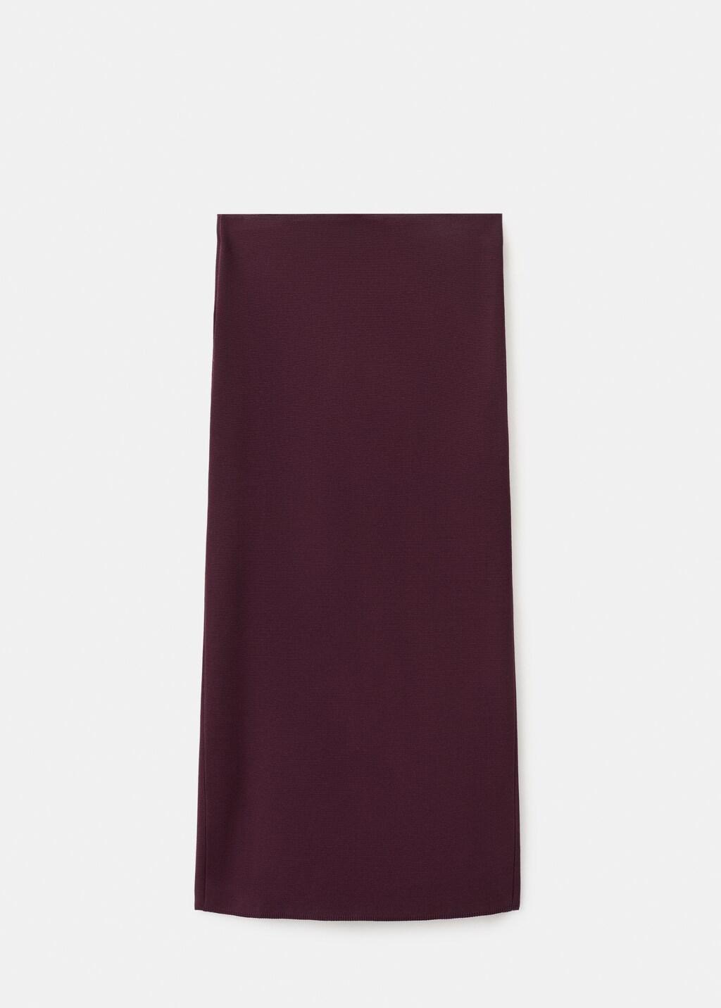 Red Knit Pencil Skirt, Dark Red, large image number 7