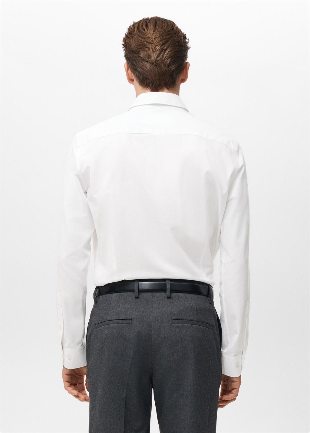 White Cotton Slim-Fit Shirt, White, large image number 2