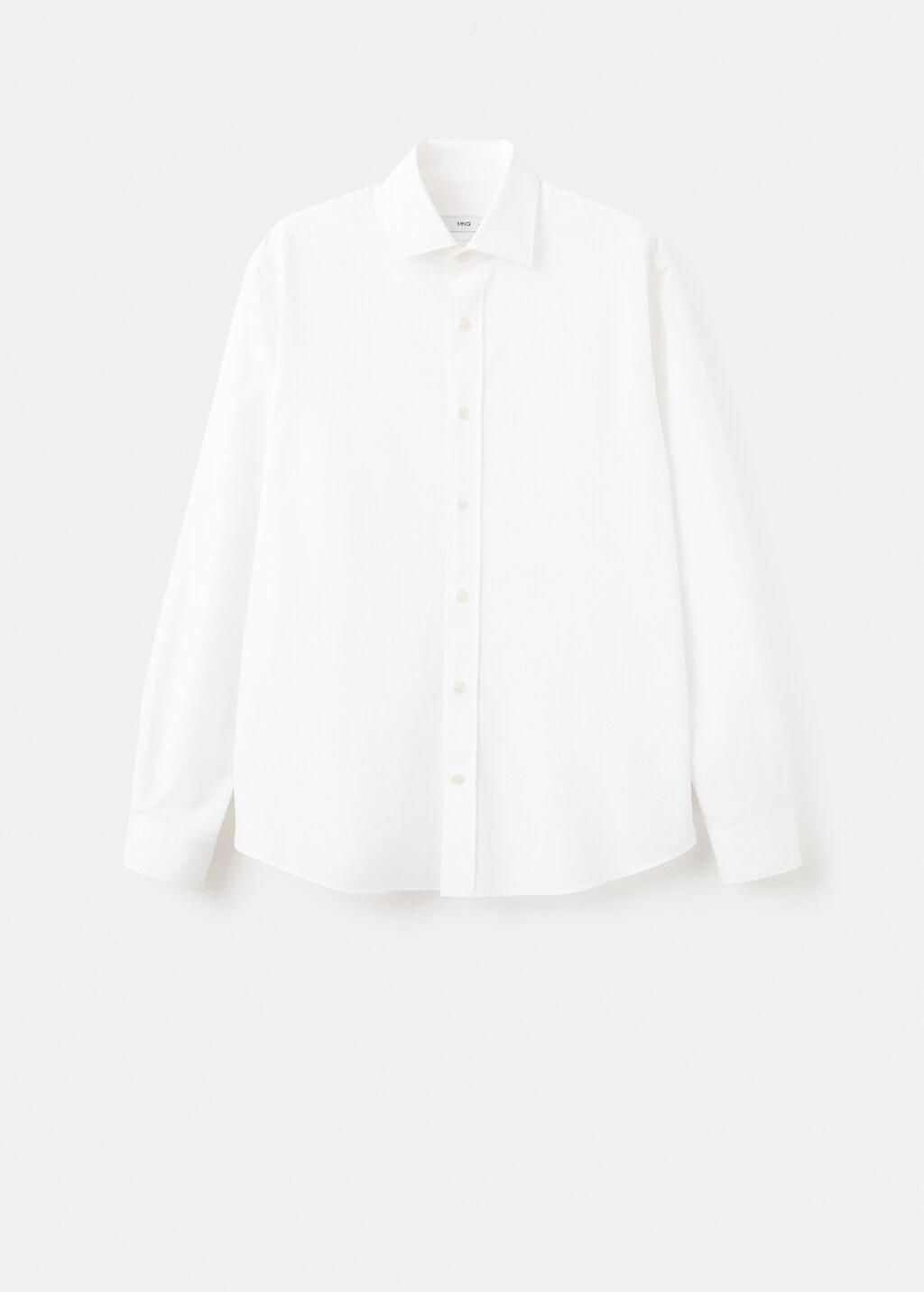 White Cotton Slim-Fit Shirt, White, large image number 7
