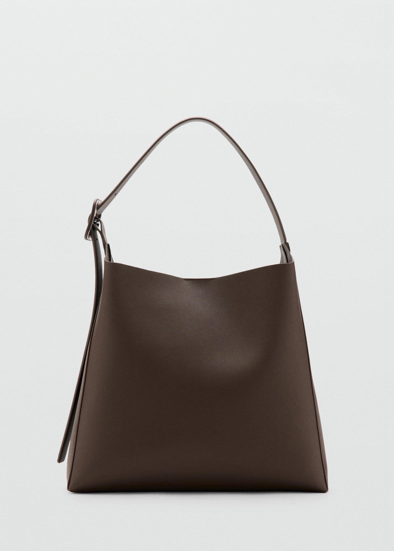 Brown Shopper Bag With Buckle, 0201_32, large image number 0