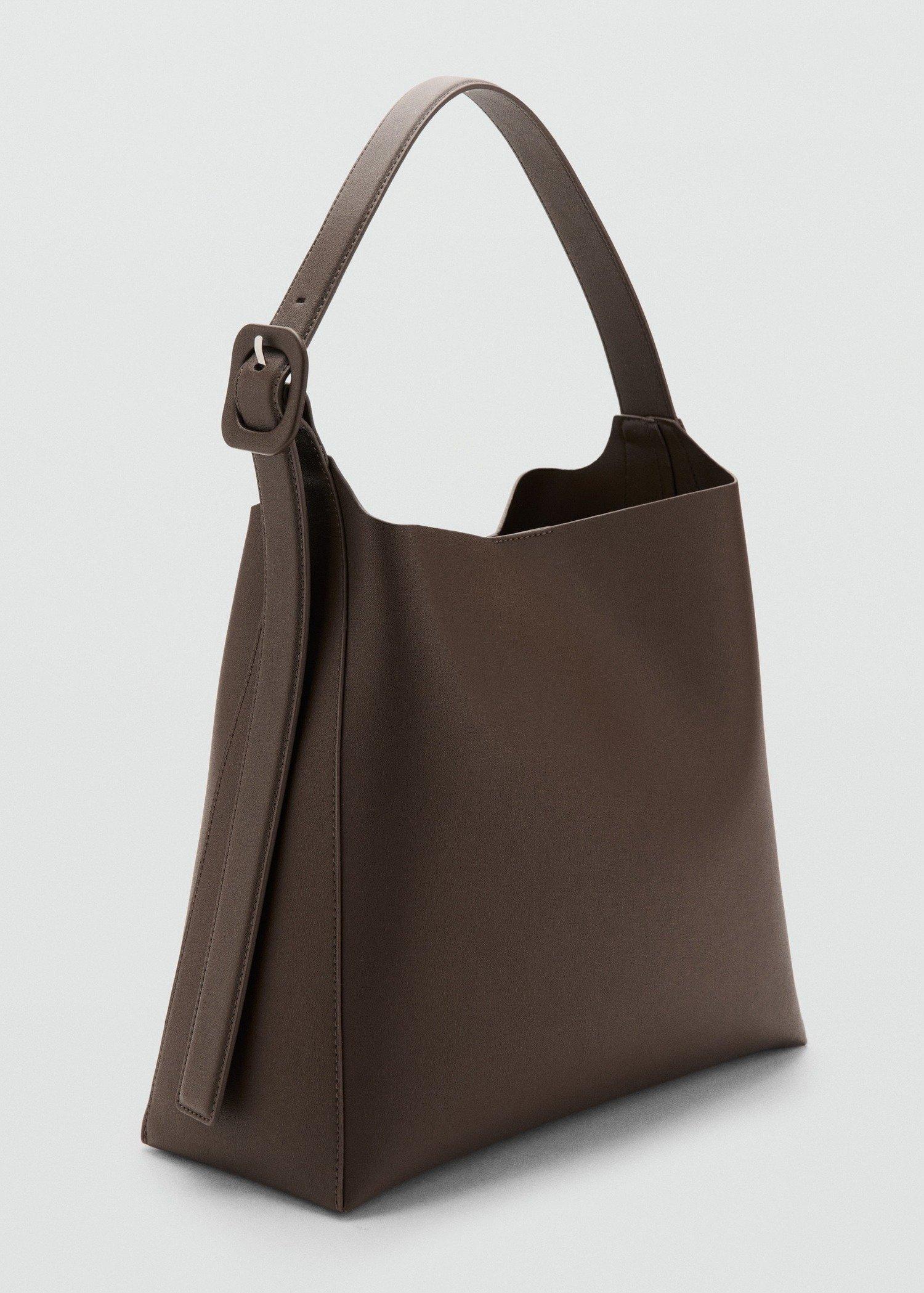 Brown Shopper Bag With Buckle, 0201_32, large image number 1