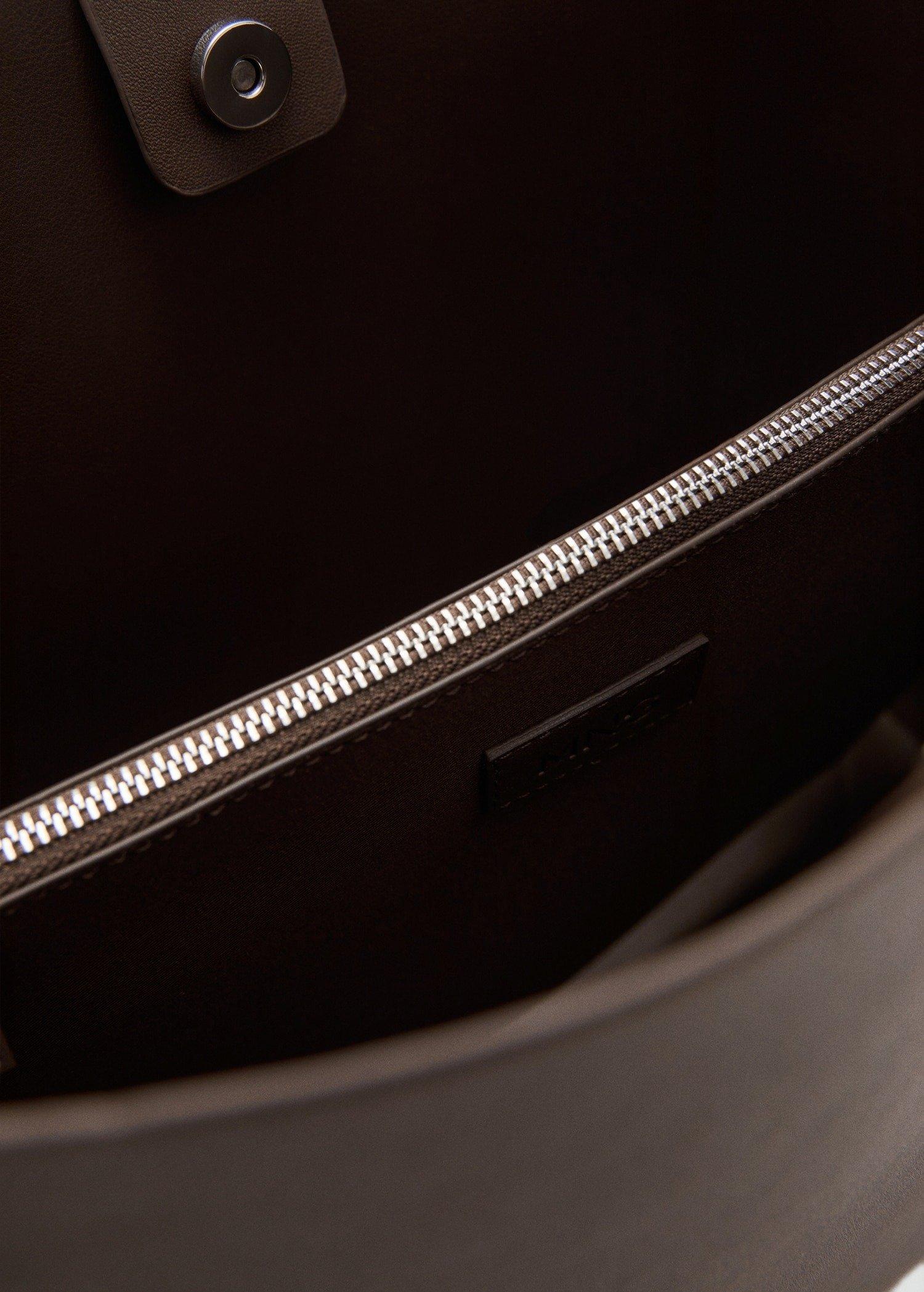 Brown Shopper Bag With Buckle, 0201_32, large image number 5