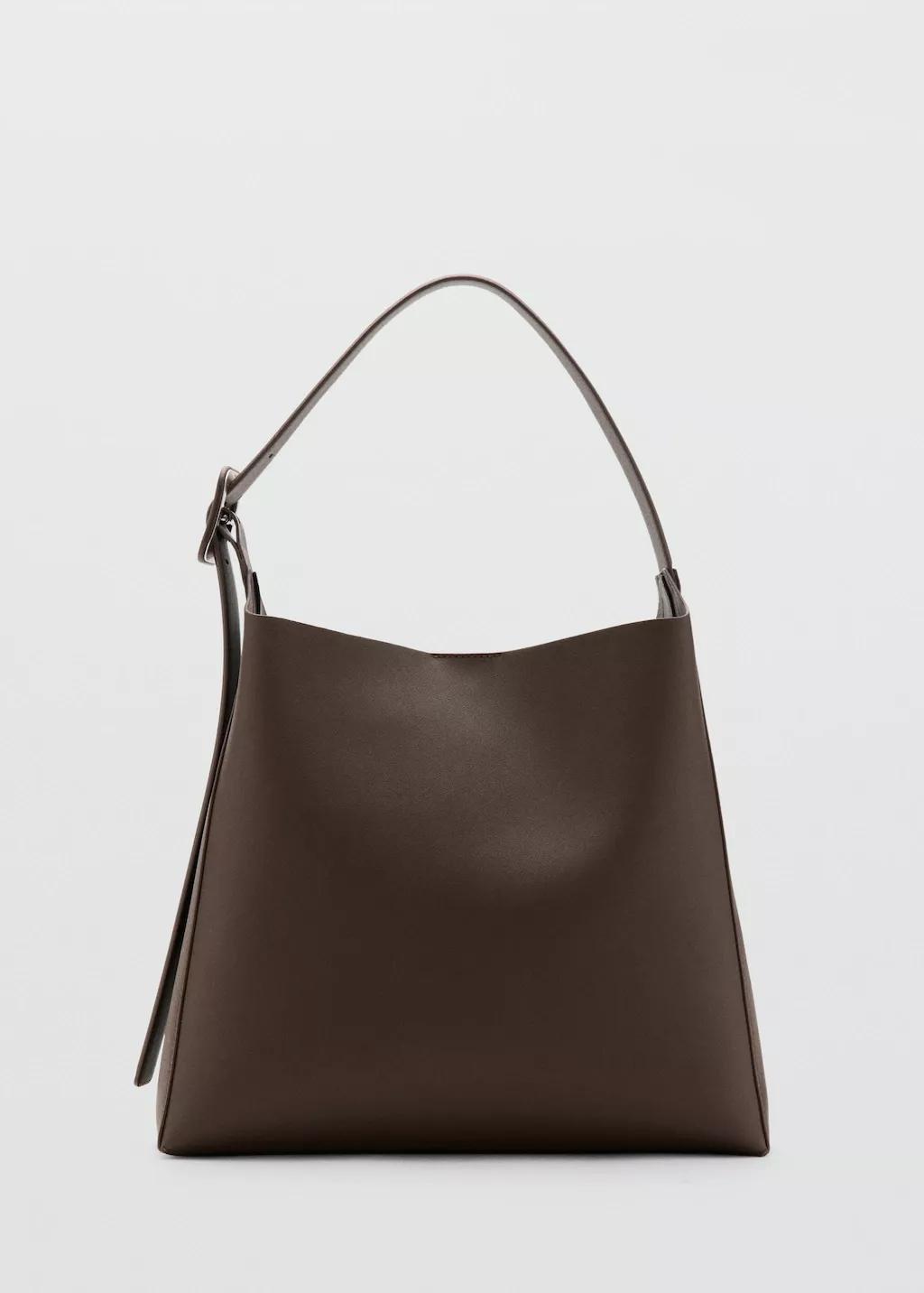 Brown Shopper Bag With Buckle, 0201_32, large image number 8