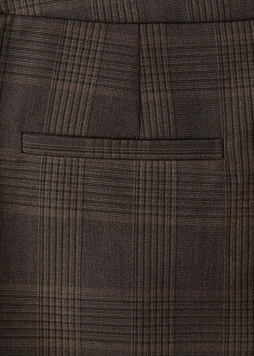 Brown Checked Asymmetric Skirt, 0201_30, large image number 5