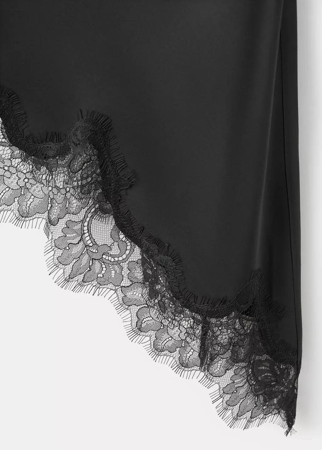 Black Lace Top, Black, large image number 5