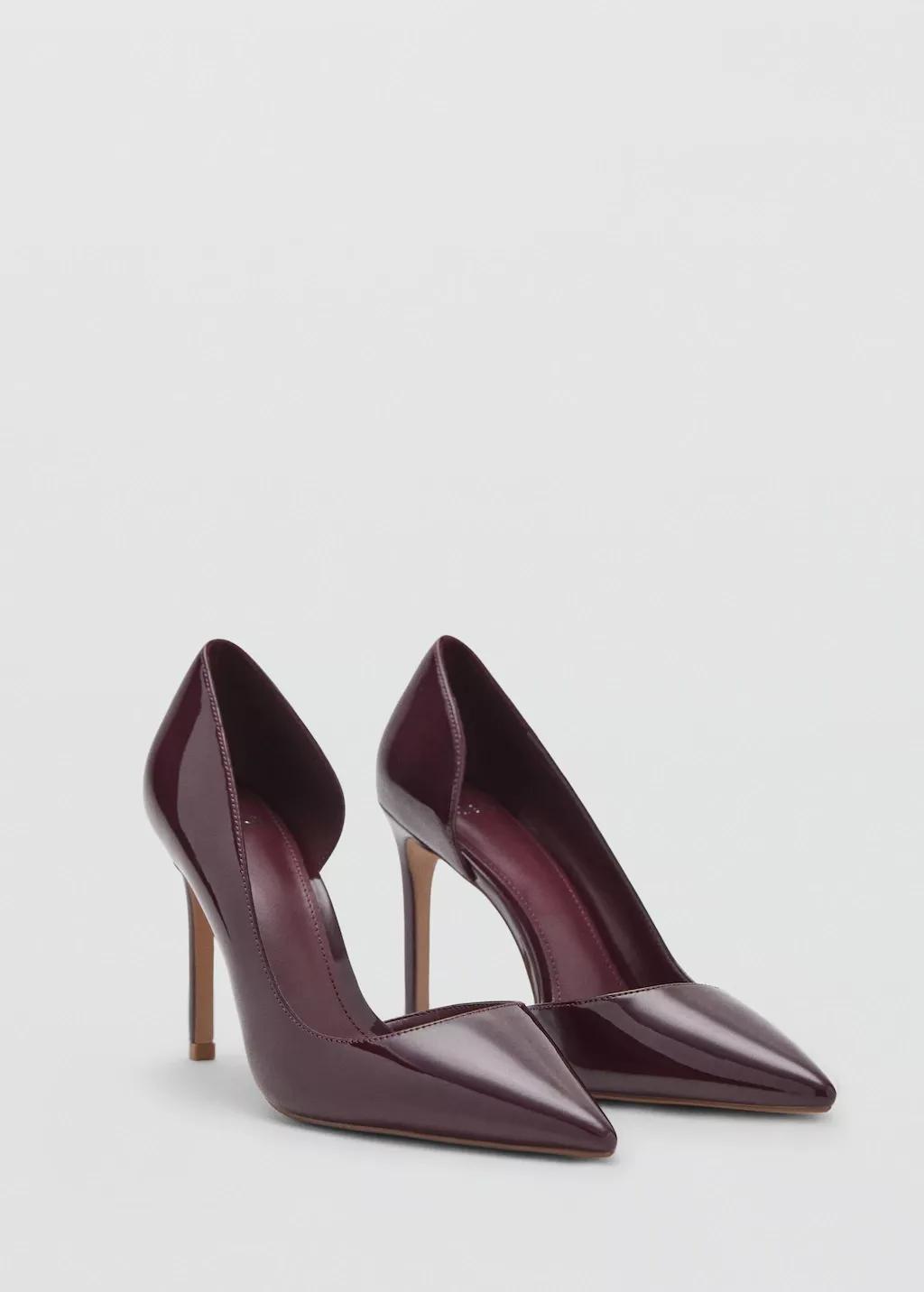 Red Asymmetrical Patent Leather Court Shoes, 0201_78, medium