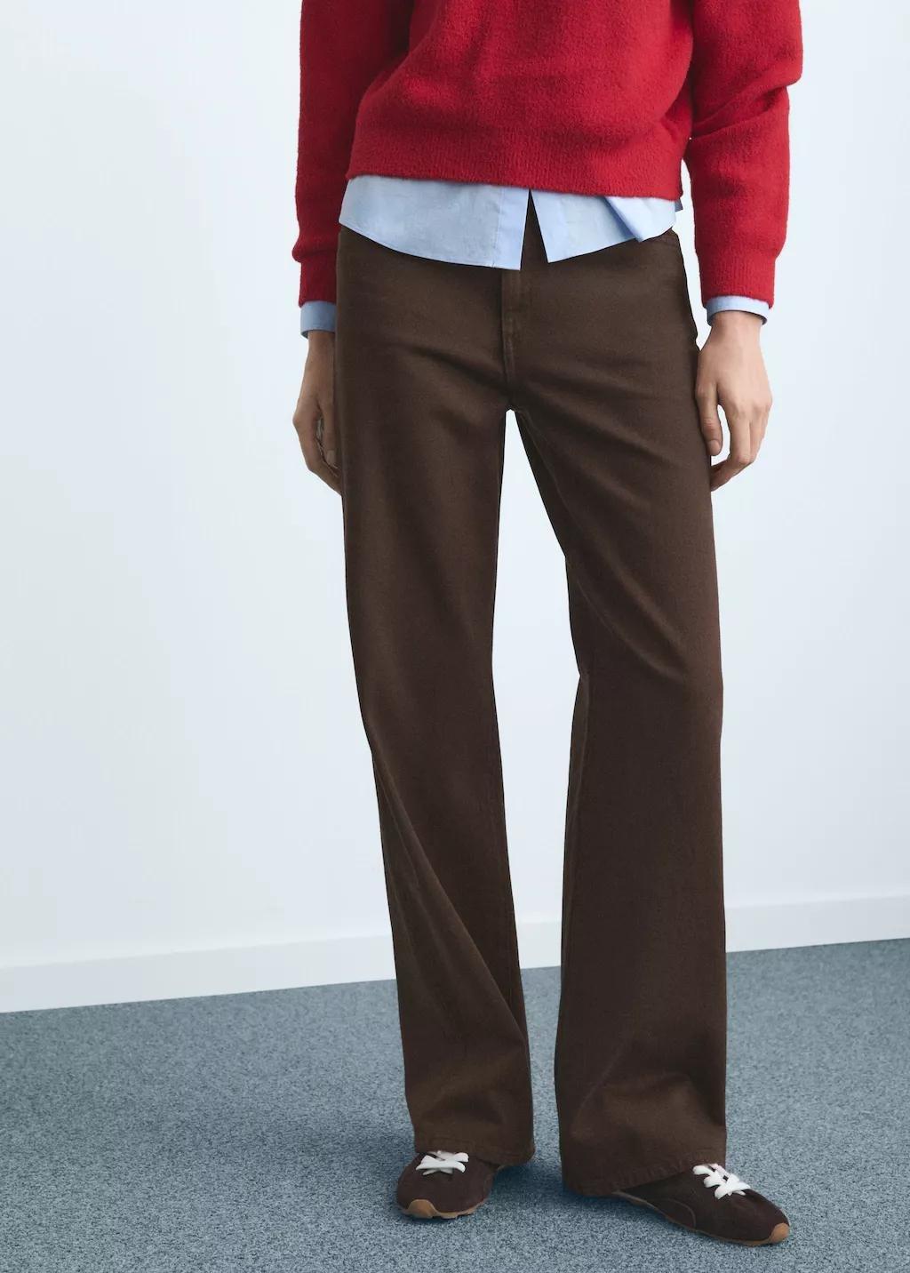 Brown Danila High-Waisted Wide-Leg Jeans, Dark Brown, large image number 3