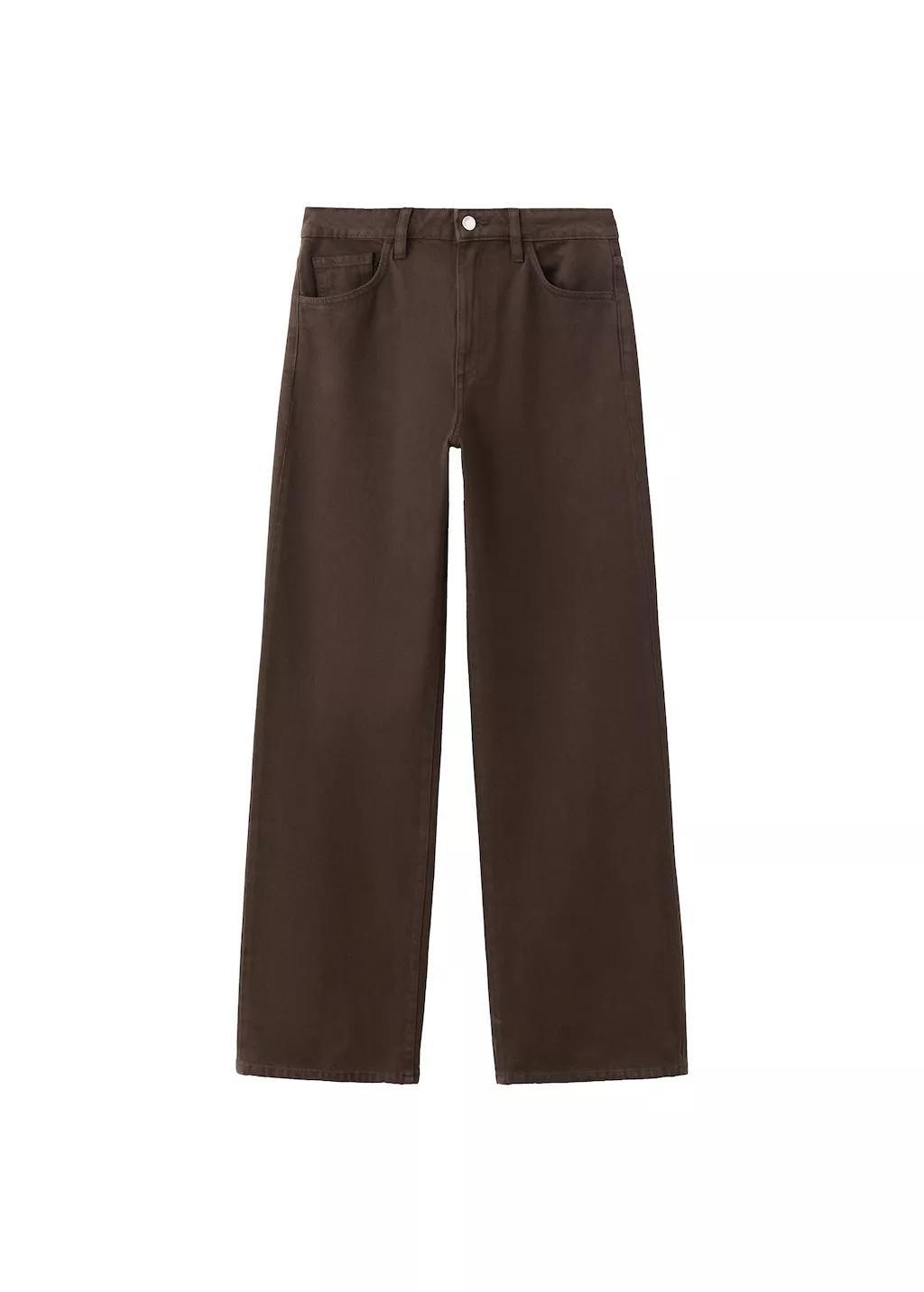 Brown Danila High-Waisted Wide-Leg Jeans, Dark Brown, large image number 6