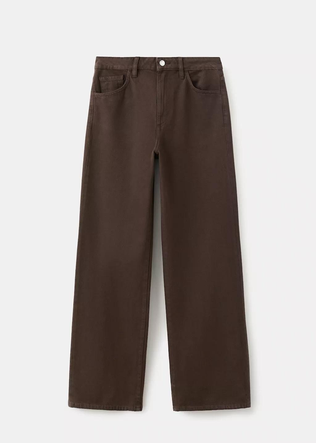 Brown Danila High-Waisted Wide-Leg Jeans, Dark Brown, large image number 7