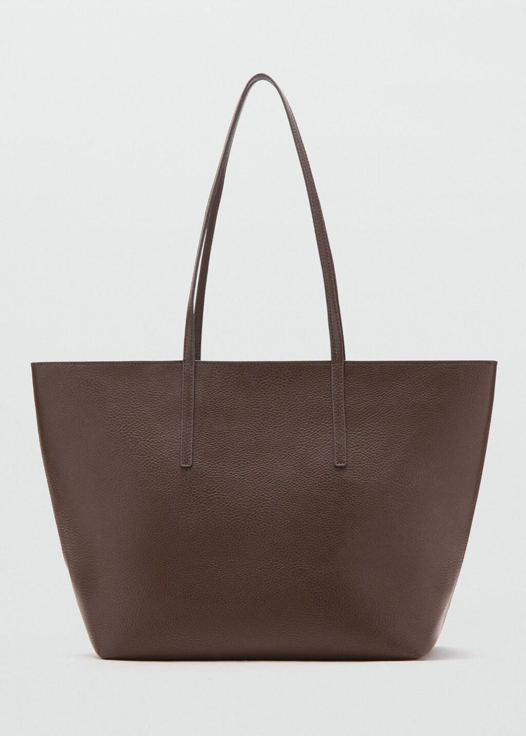 Brown Shopper Bag With Double Handle, Dark Brown, large image number 4