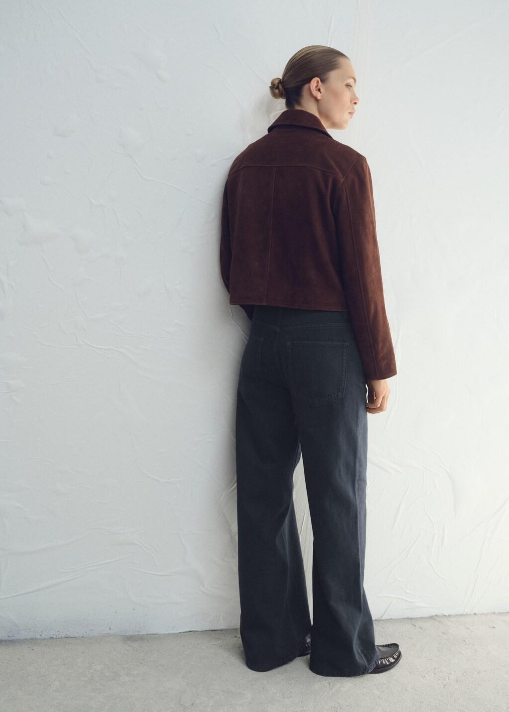 Grey Mid-Rise Straight Jeans, Charcoal, large image number 2