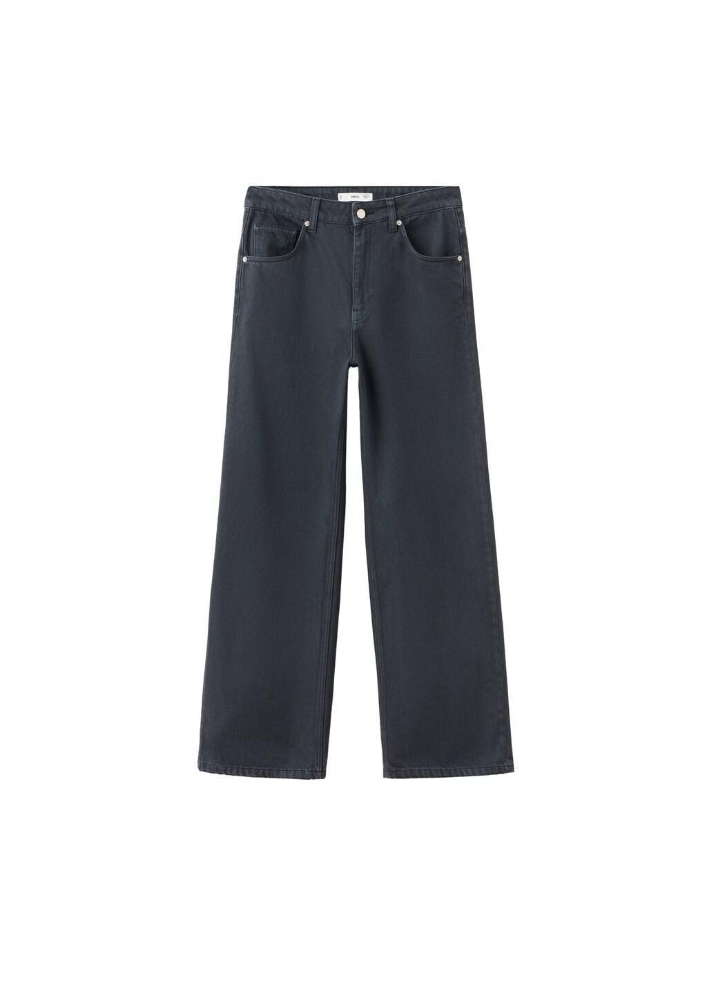 Grey Mid-Rise Straight Jeans, Charcoal, large image number 6