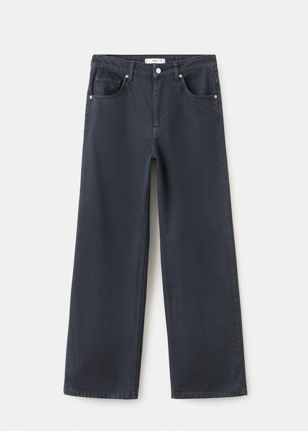 Grey Mid-Rise Straight Jeans, Charcoal, large image number 7