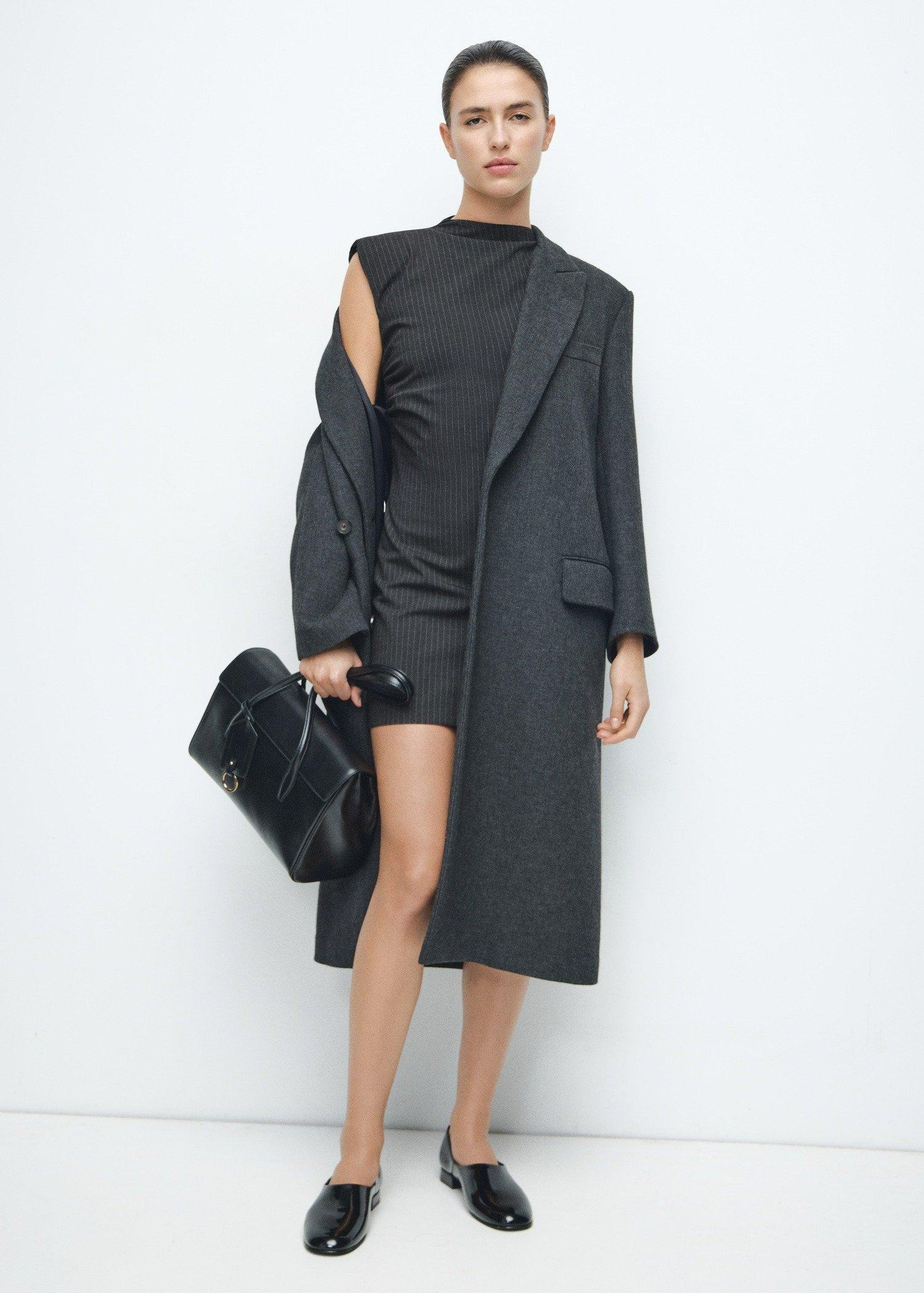 Grey Cut-Out Tennis-Striped Dress, Grey, large image number 8