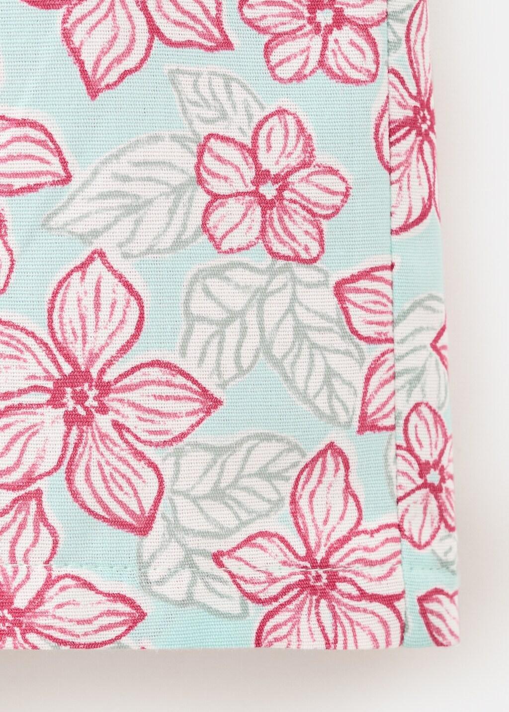 Green Flower Print Trousers, Kids Girls, Turquoise - Aqua, large image number 0