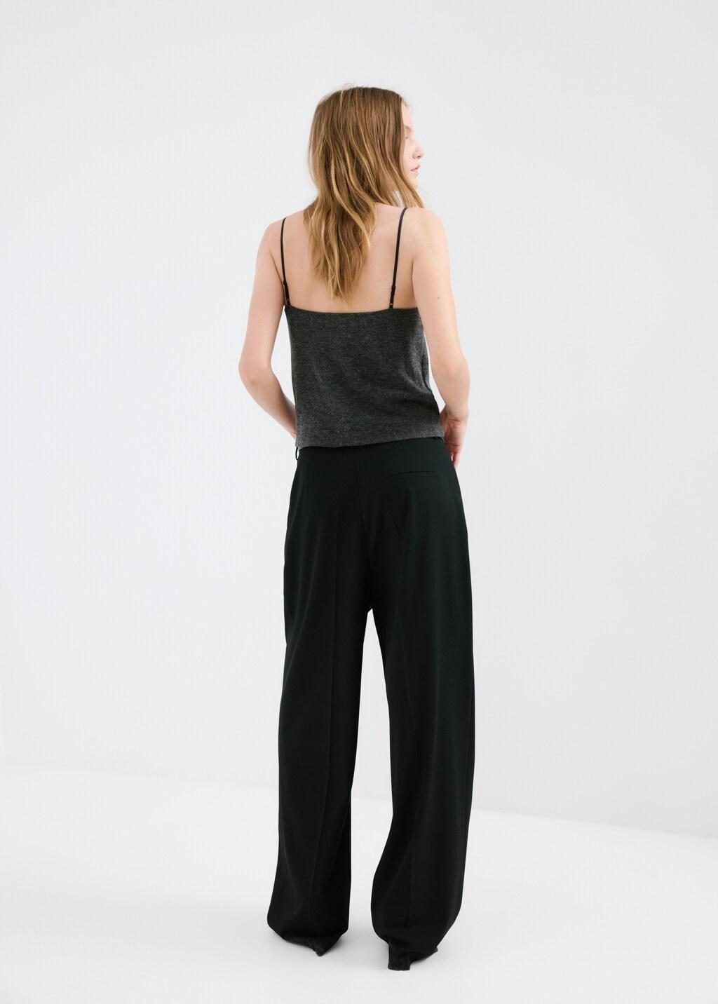 Grey Top With Lace Neck, Dark Grey, large image number 2